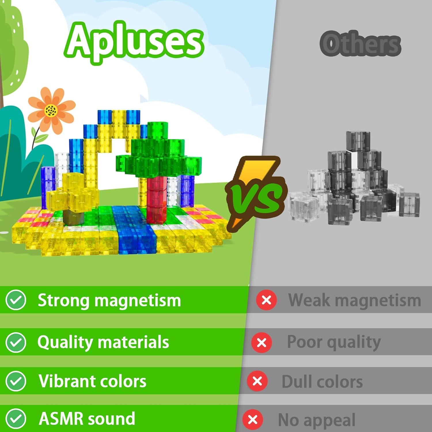 Bloques Magnéticos Transparentes Apluses 32PCS Juguetes STEM