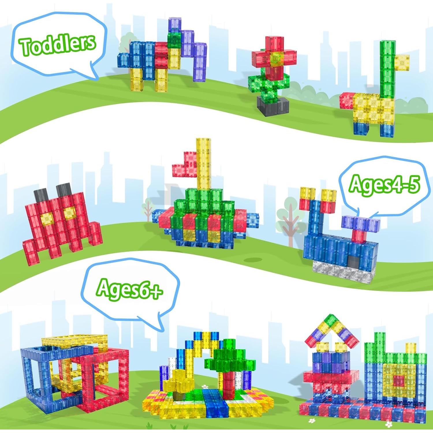 Bloques Magnéticos Transparentes Apluses 32PCS Juguetes STEM