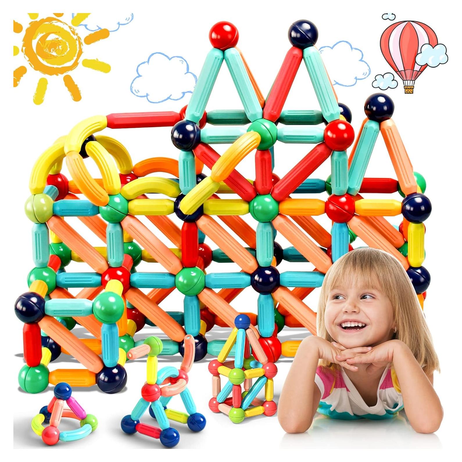 Bloques de Construcción Magnéticos UREC MGB-64, 64 Piezas, 0.71 kg