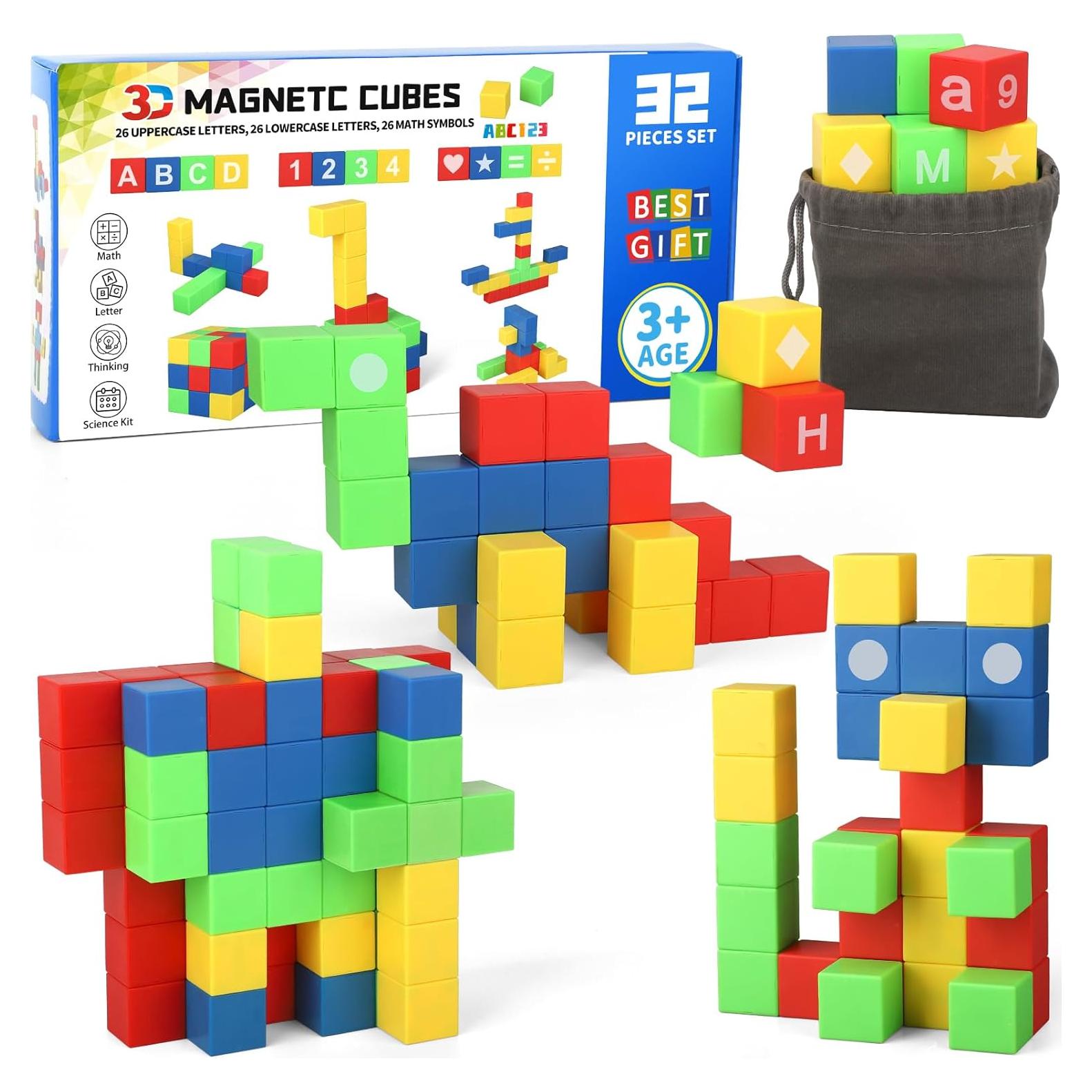 Bloques Magnéticos Dilabnba 32PCS para Niños 3 a 8 Años