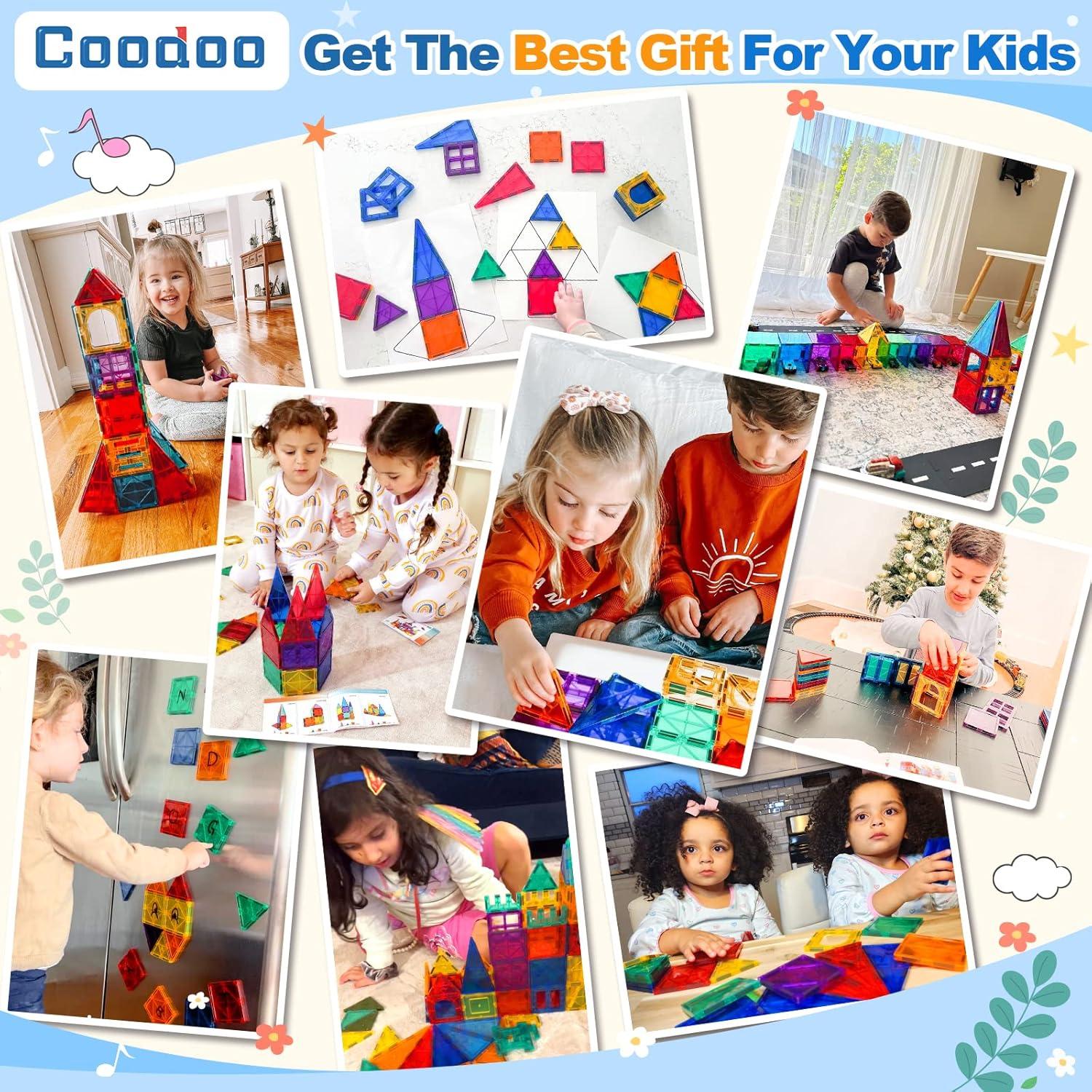 Juego de Azulejos Magnéticos Coodoo 100PCS para Niños 3+