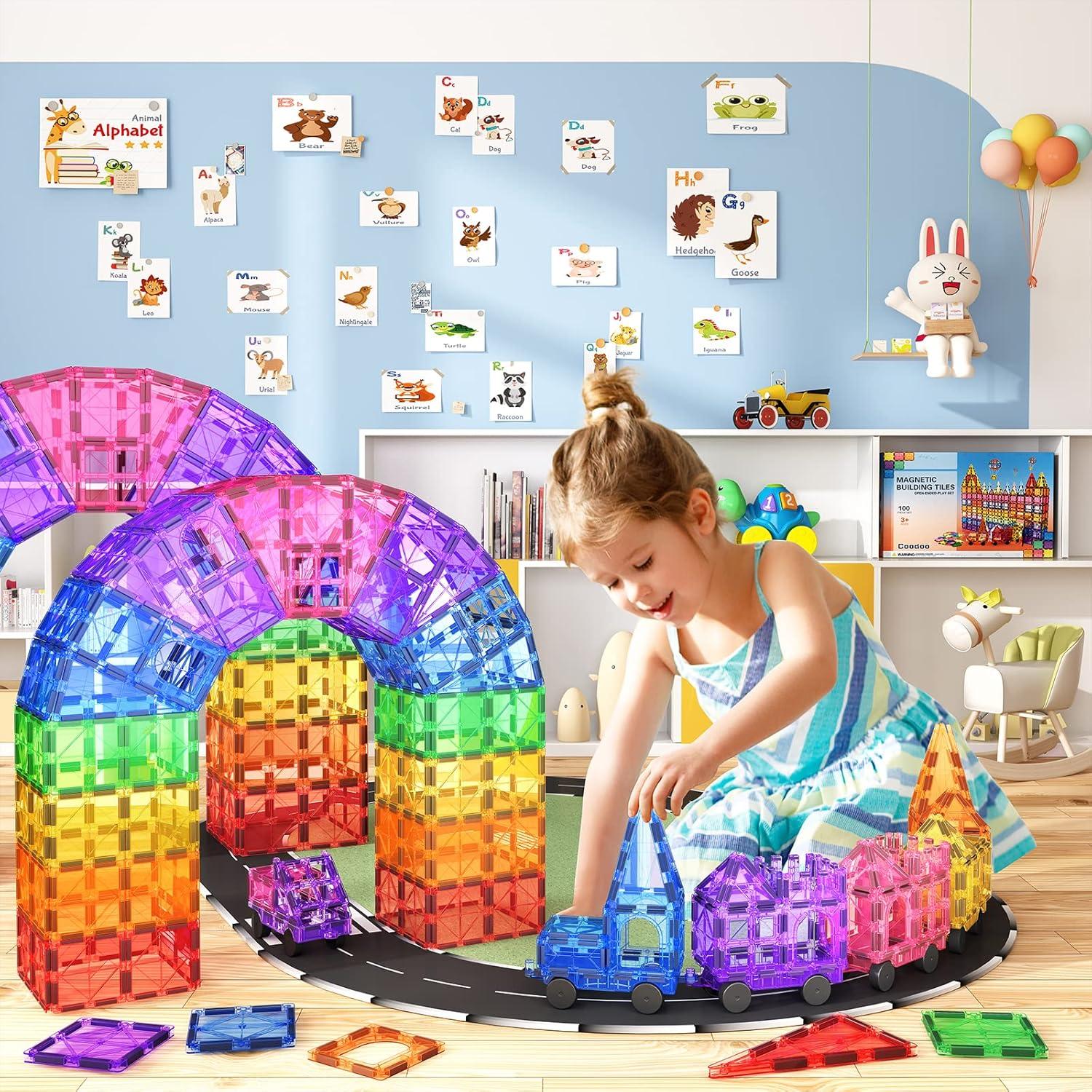 Juego de Azulejos Magnéticos Coodoo 100PCS para Niños 3+