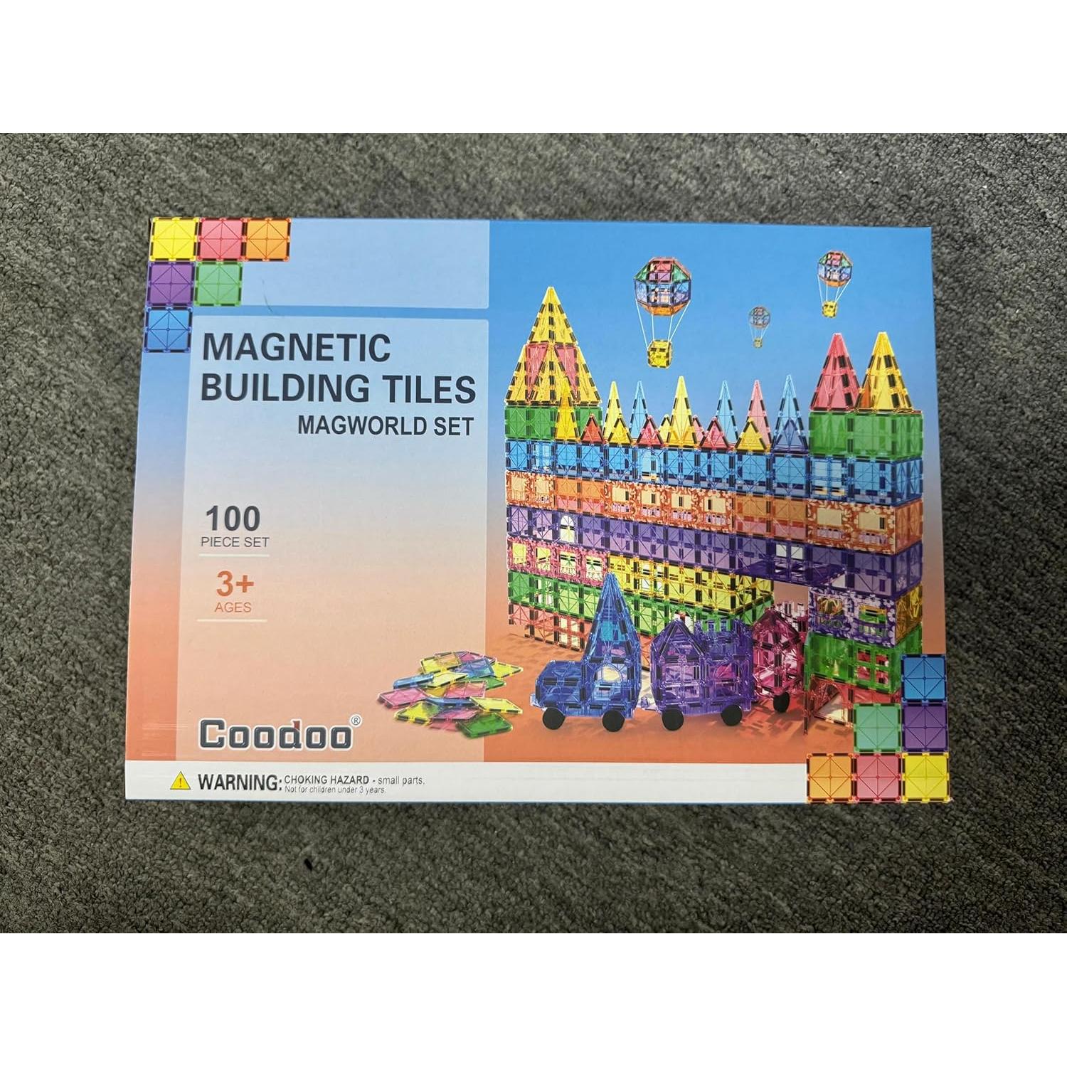 Juego de Azulejos Magnéticos Coodoo 100PCS para Niños 3+