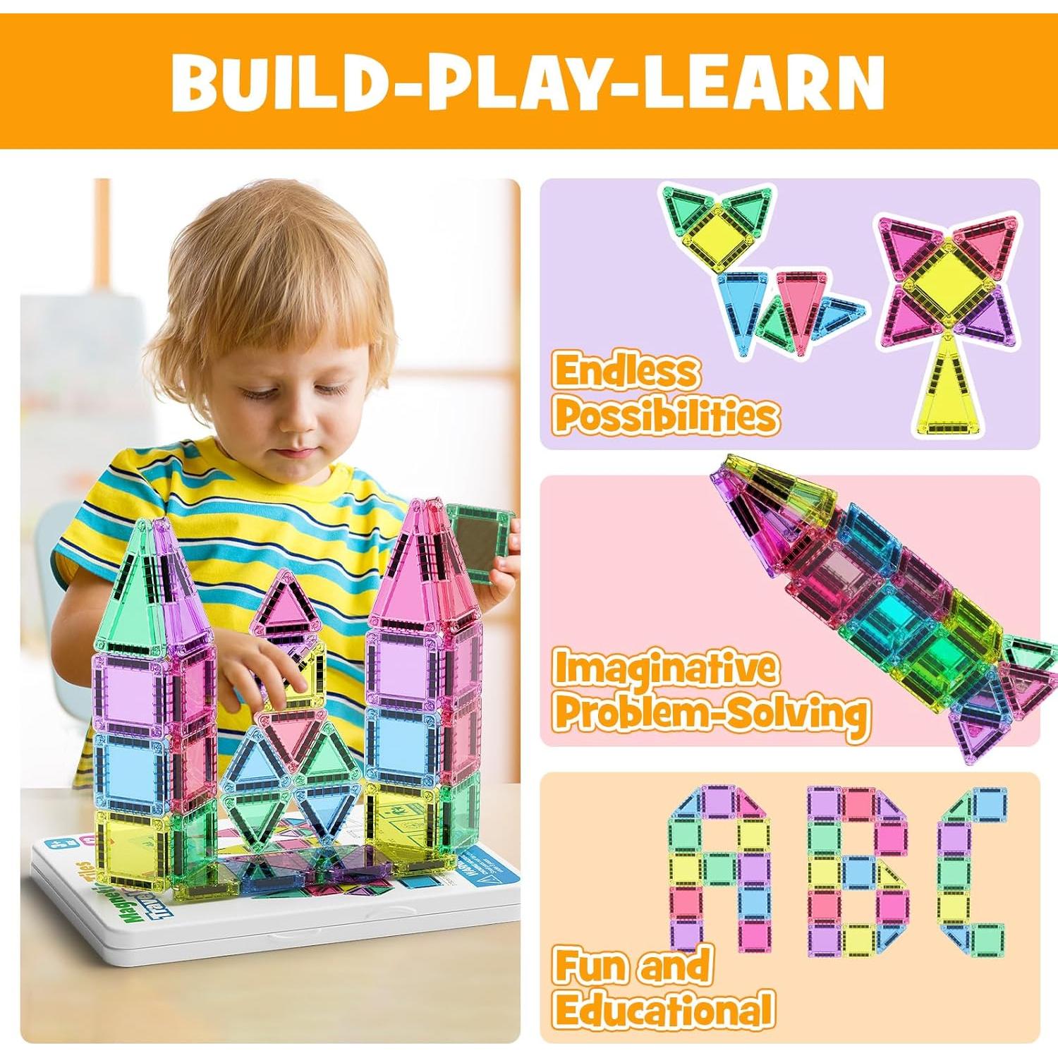 Juego de Azulejos Magnéticos Mini MEIQ 42 Piezas para Niños