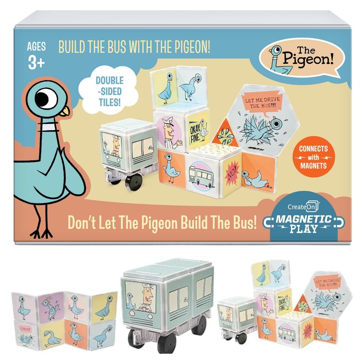 Azulejos Magnéticos CreateOn - No Dejes Que La Paloma Conduzca El Autobús - 16 Piezas - Juguete Educativo STEM para Niños de 3 Años en Adelante