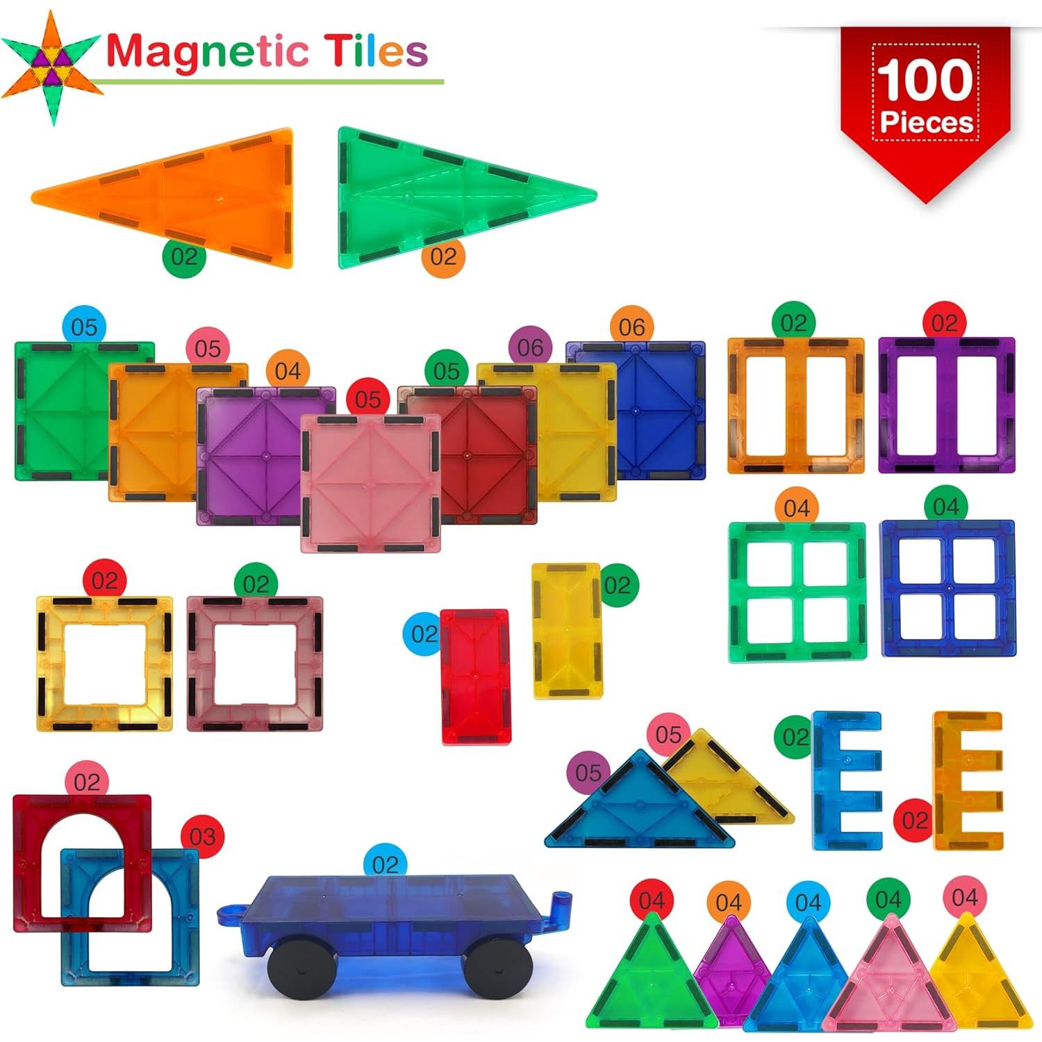 Conjunto de 100 Azulejos Magnéticos Tigerdoe para Niños