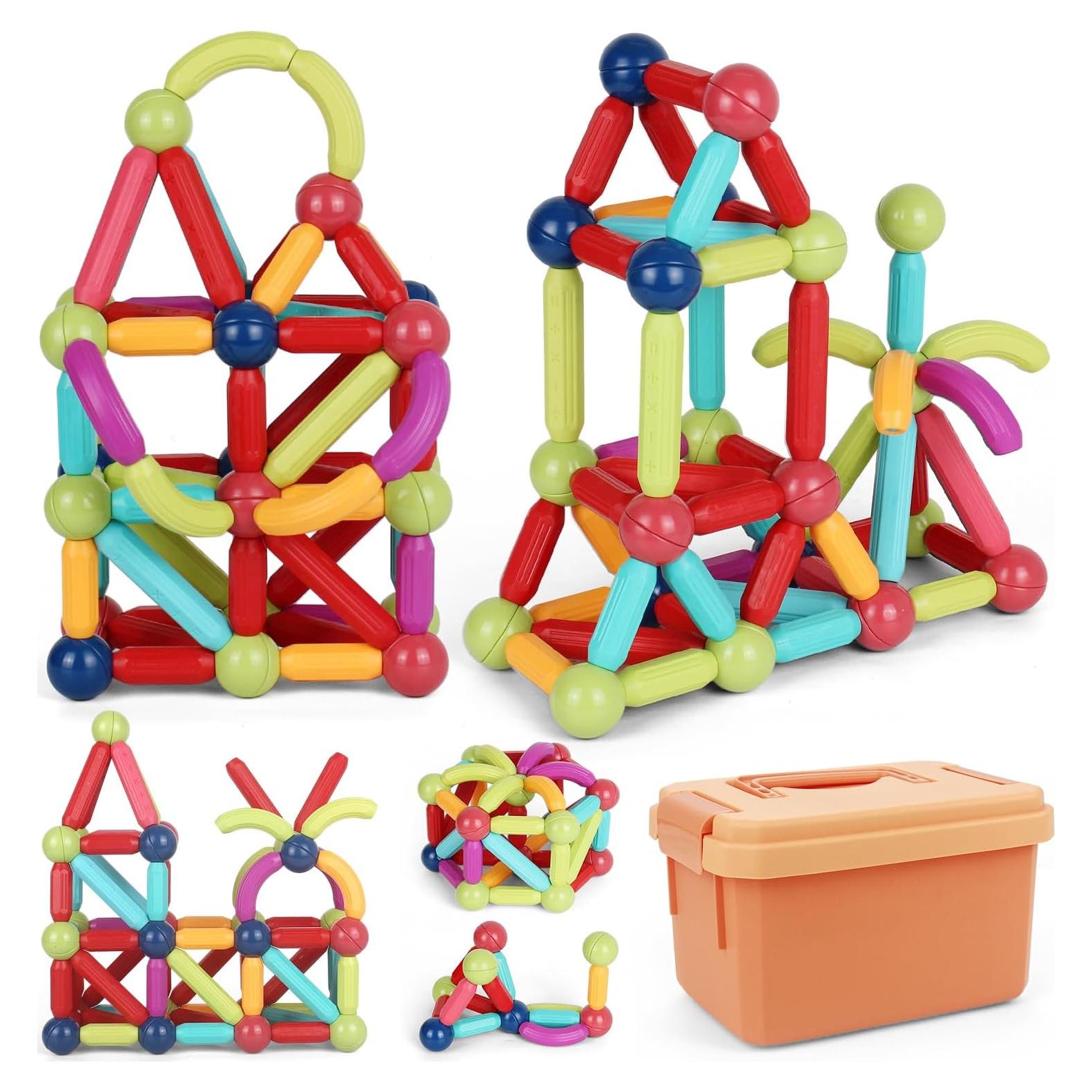 Set de Juguetes Magnéticos Educativos 64 Piezas LECOVER