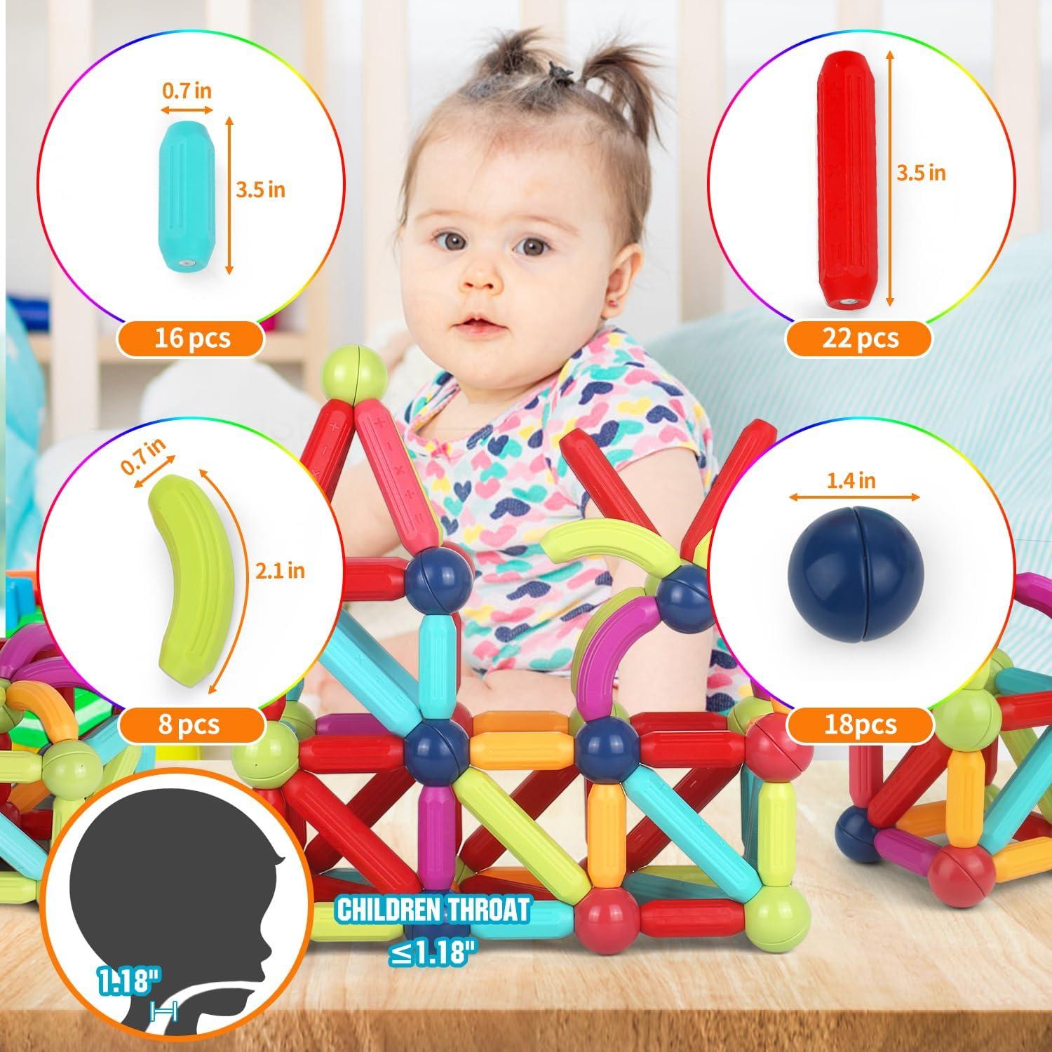 Set de Juguetes Magnéticos Educativos 64 Piezas LECOVER