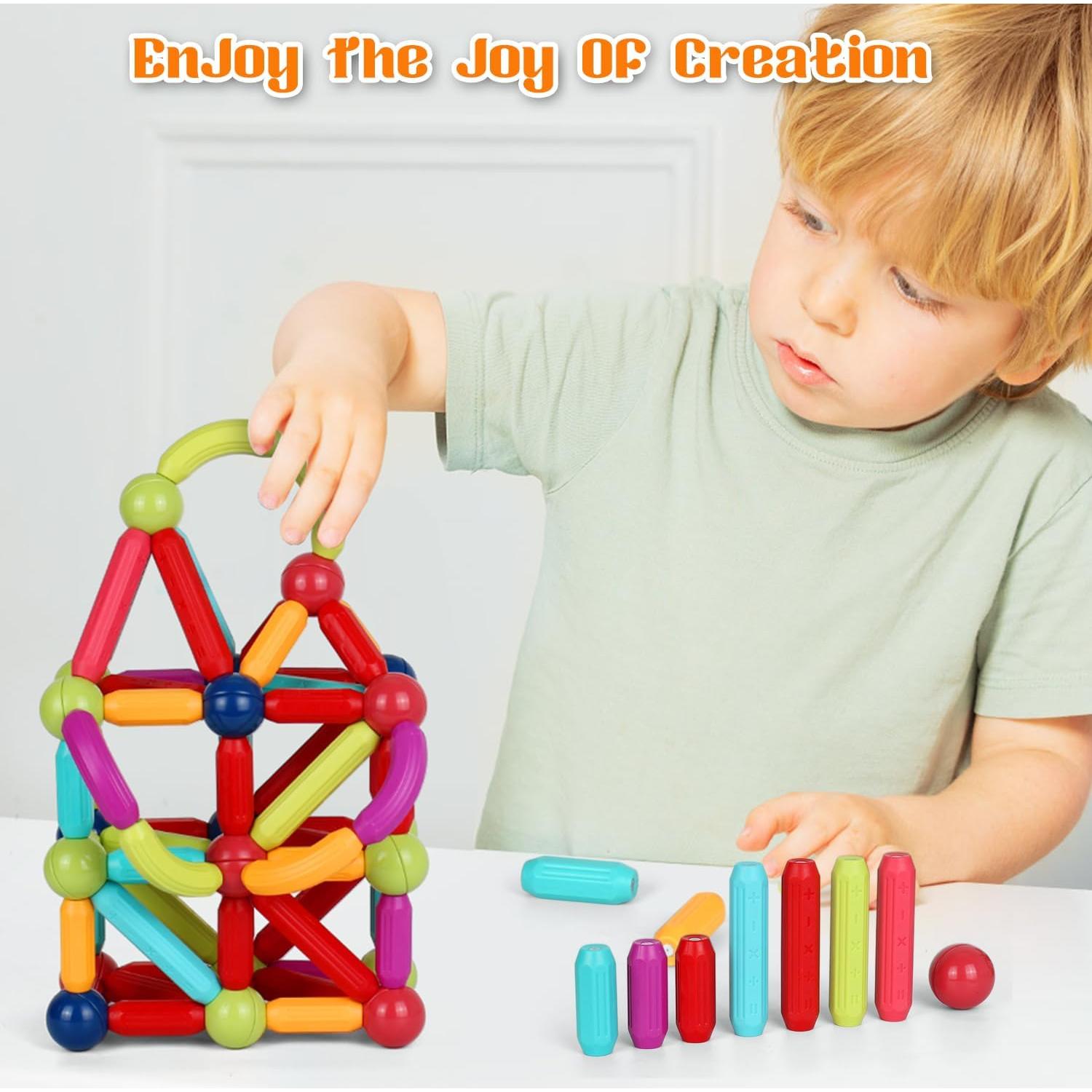 Set de Juguetes Magnéticos Educativos 64 Piezas LECOVER