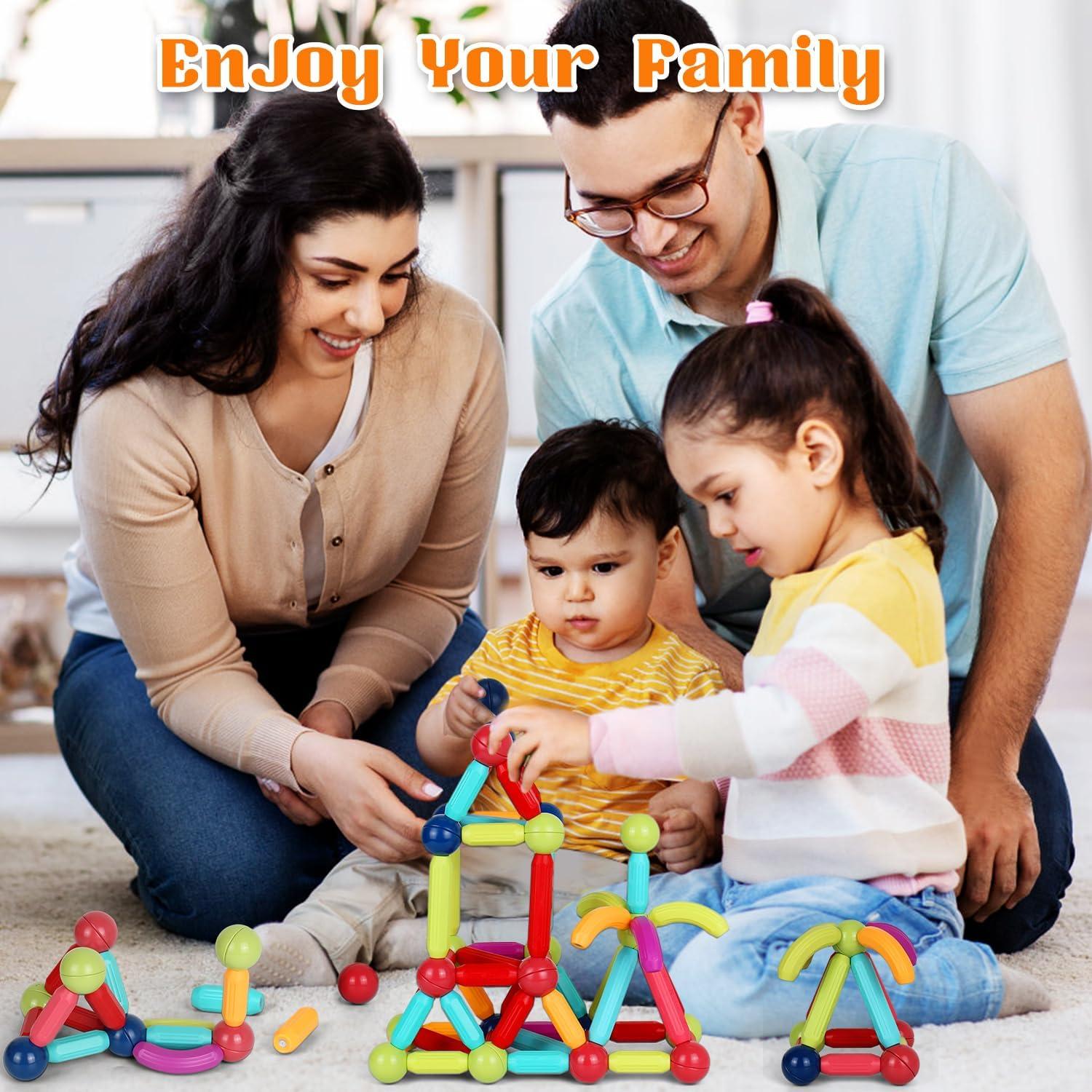 Set de Juguetes Magnéticos Educativos 64 Piezas LECOVER