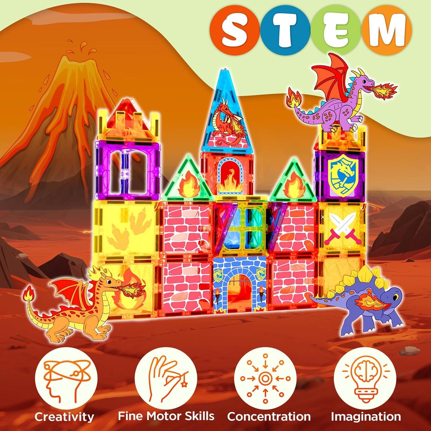 Juguetes de Azulejos Magnéticos Dragón YONGKANG 52 Piezas