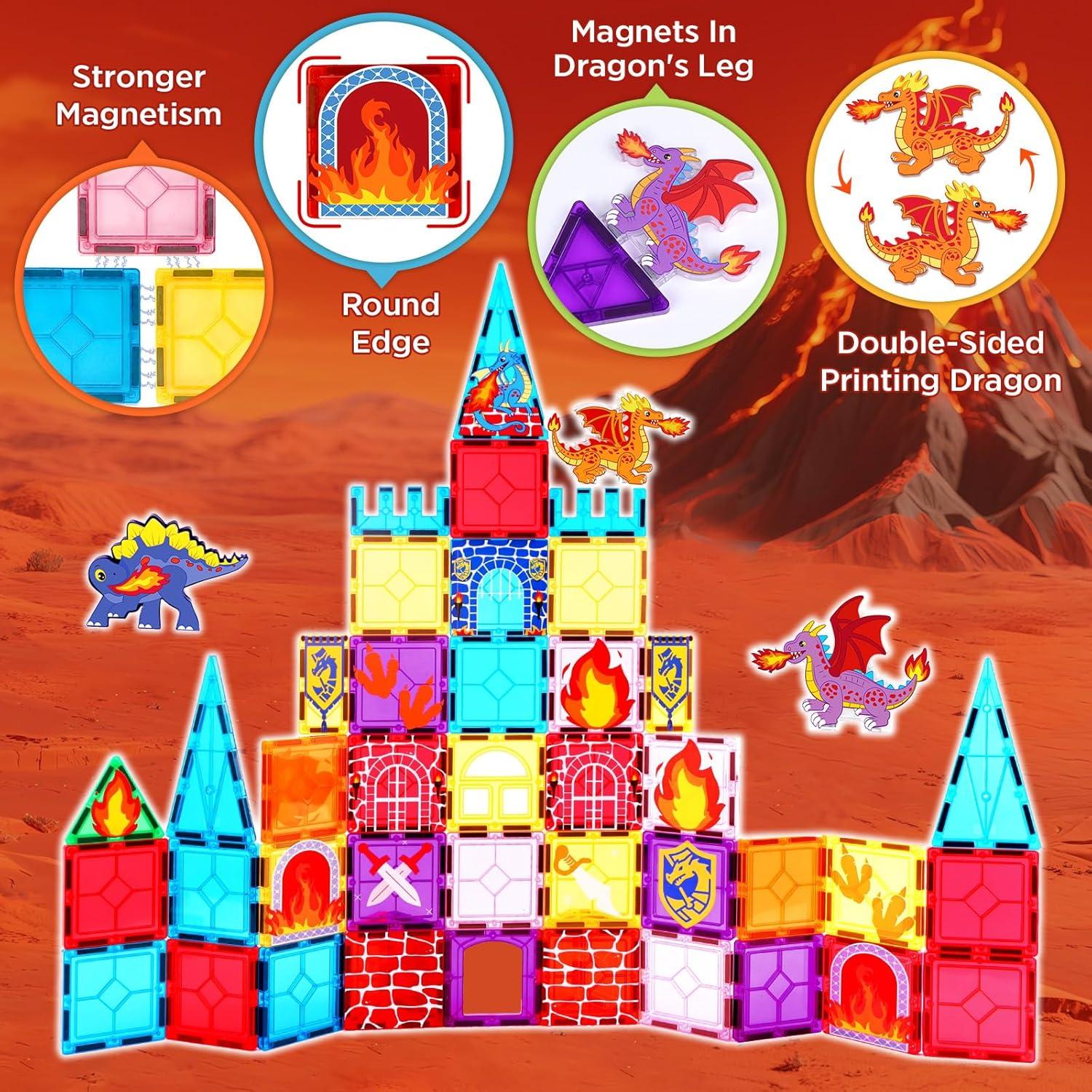 Juguetes de Azulejos Magnéticos Dragón YONGKANG 52 Piezas
