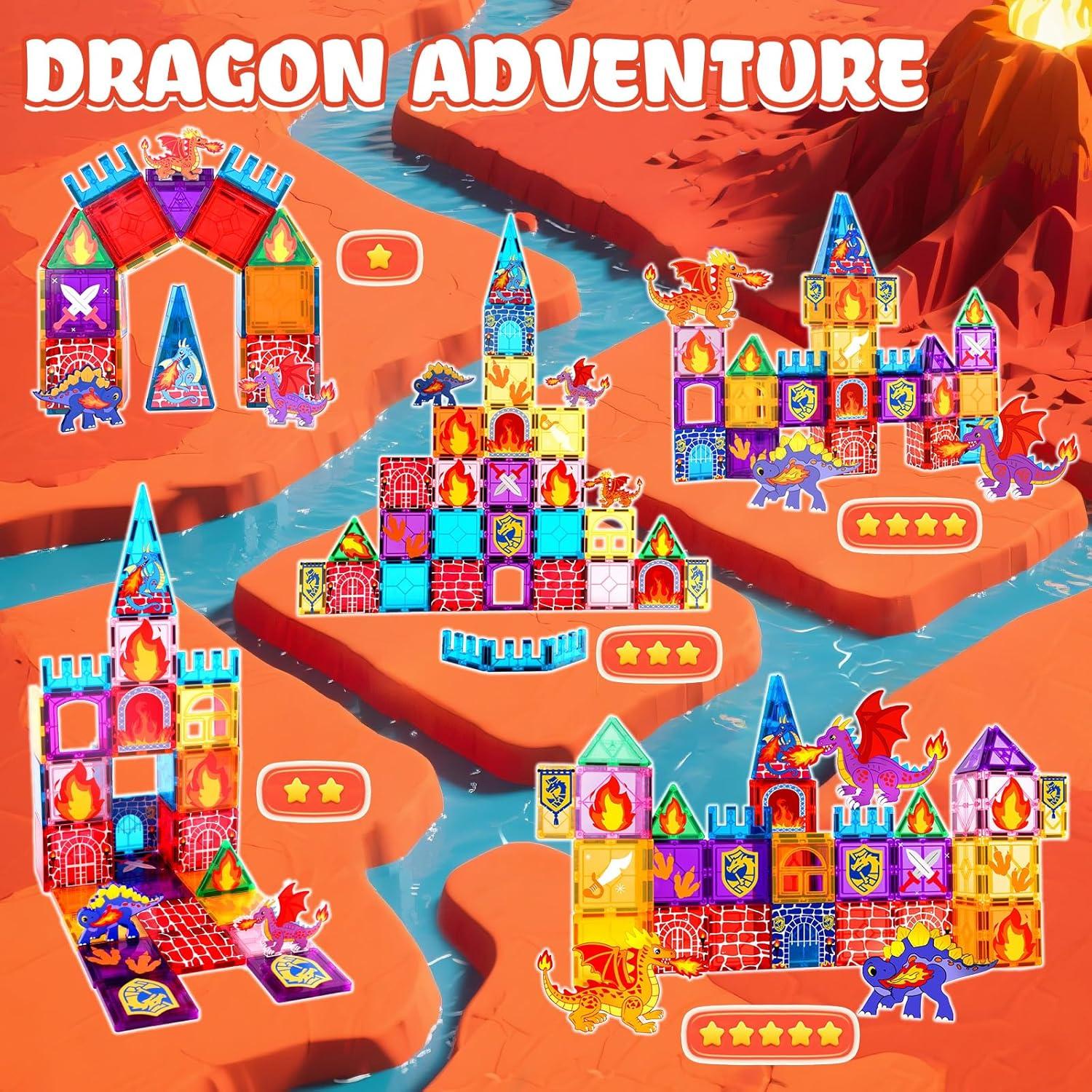 Juguetes de Azulejos Magnéticos Dragón YONGKANG 52 Piezas