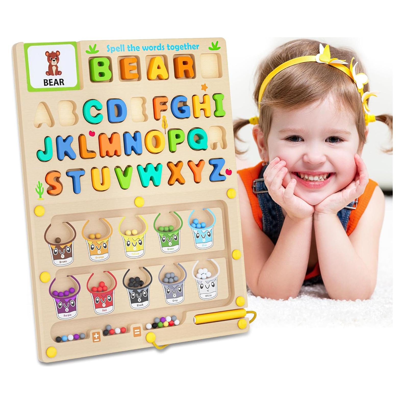 Juguete Montessori 3 en 1 LIOKLICK - Laberinto Magnético y Pizarra