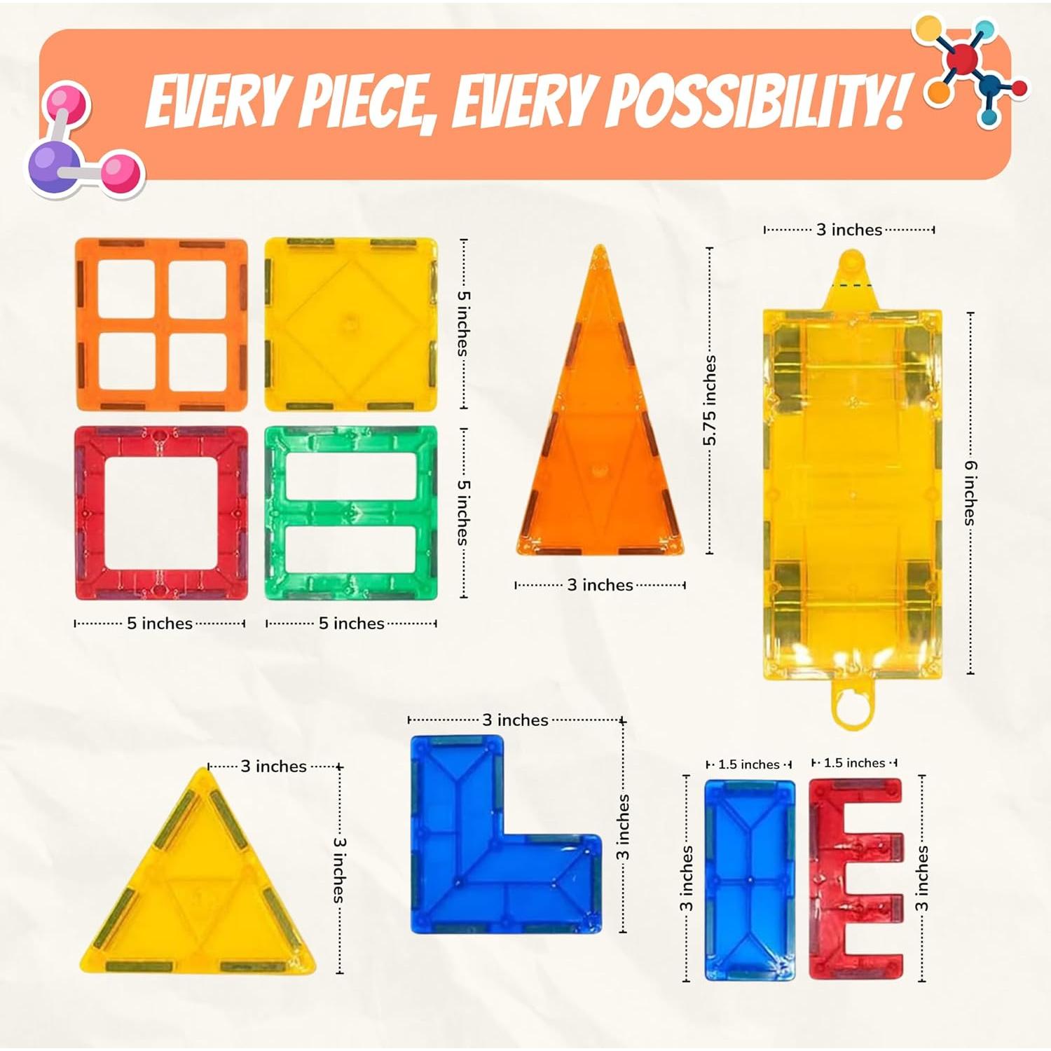 Juego de Azulejos Magnéticos Fuego Místico 100 Piezas - Leonardo Learning