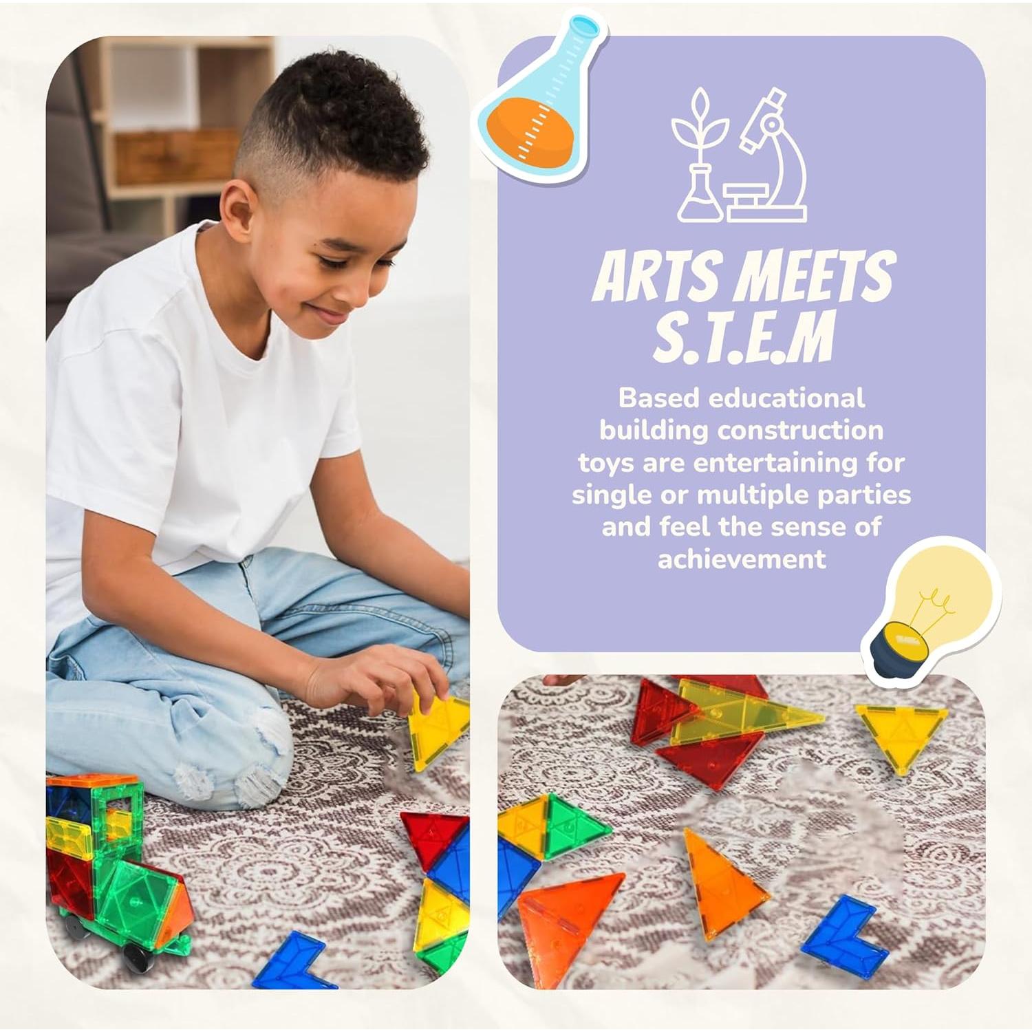 Juego de Azulejos Magnéticos Fuego Místico 100 Piezas - Leonardo Learning