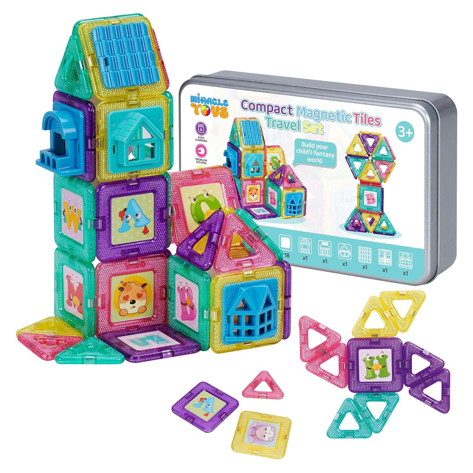 Mini Azulejos Magnéticos Miracle Toys 64PCS Juego STEM