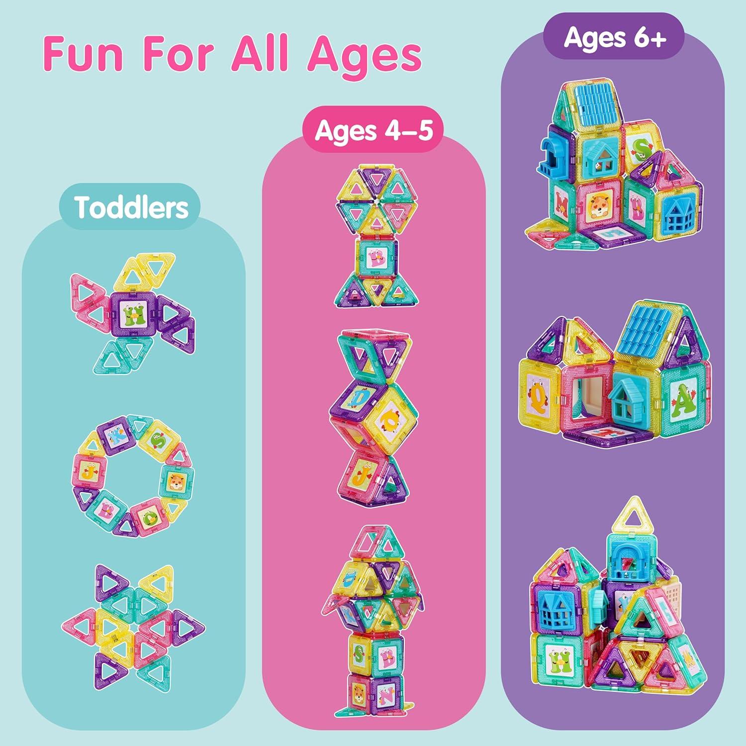 Mini Azulejos Magnéticos Miracle Toys 64PCS Juego STEM