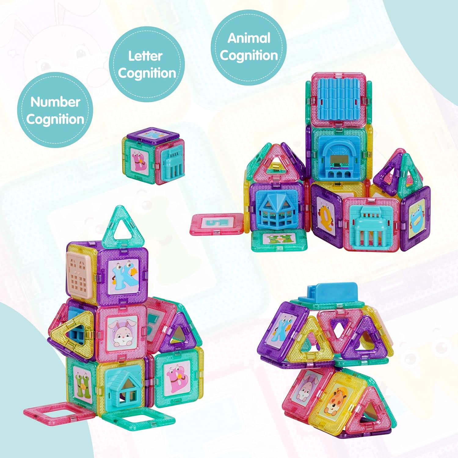 Mini Azulejos Magnéticos Miracle Toys 64PCS Juego STEM