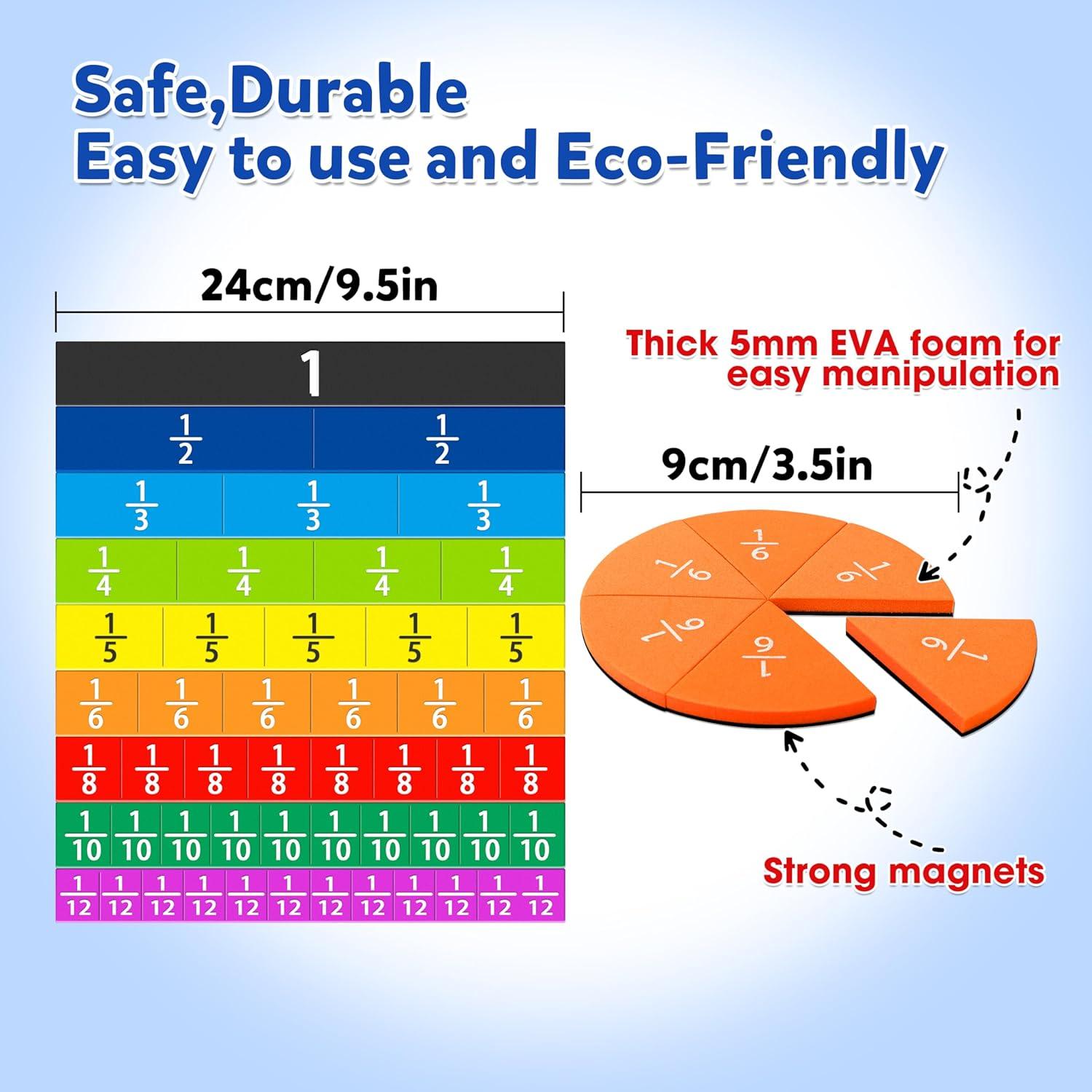 Juego de Fracciones Magnéticas D-FantiX para Niños - 102 Piezas