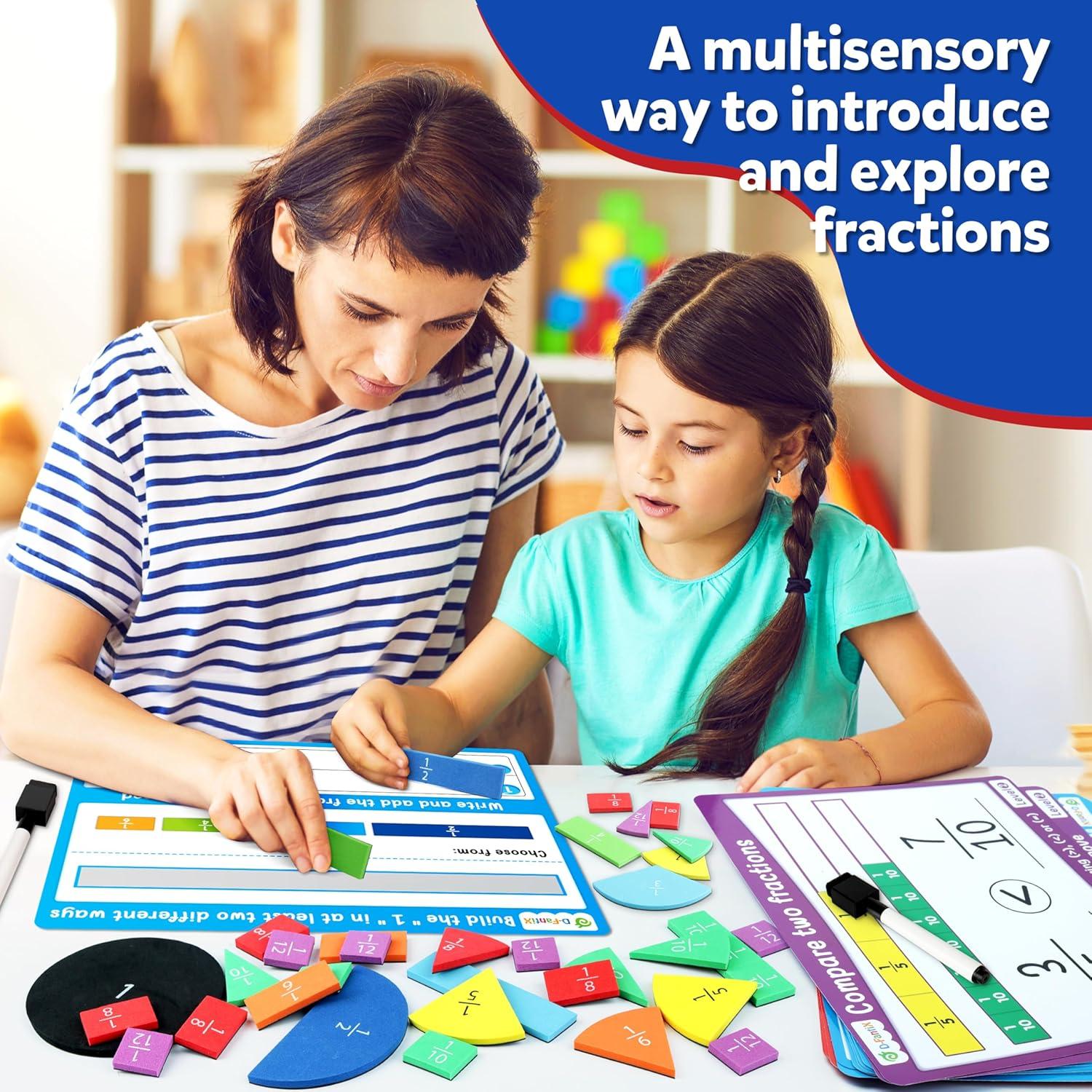 Juego de Fracciones Magnéticas D-FantiX para Niños - 102 Piezas