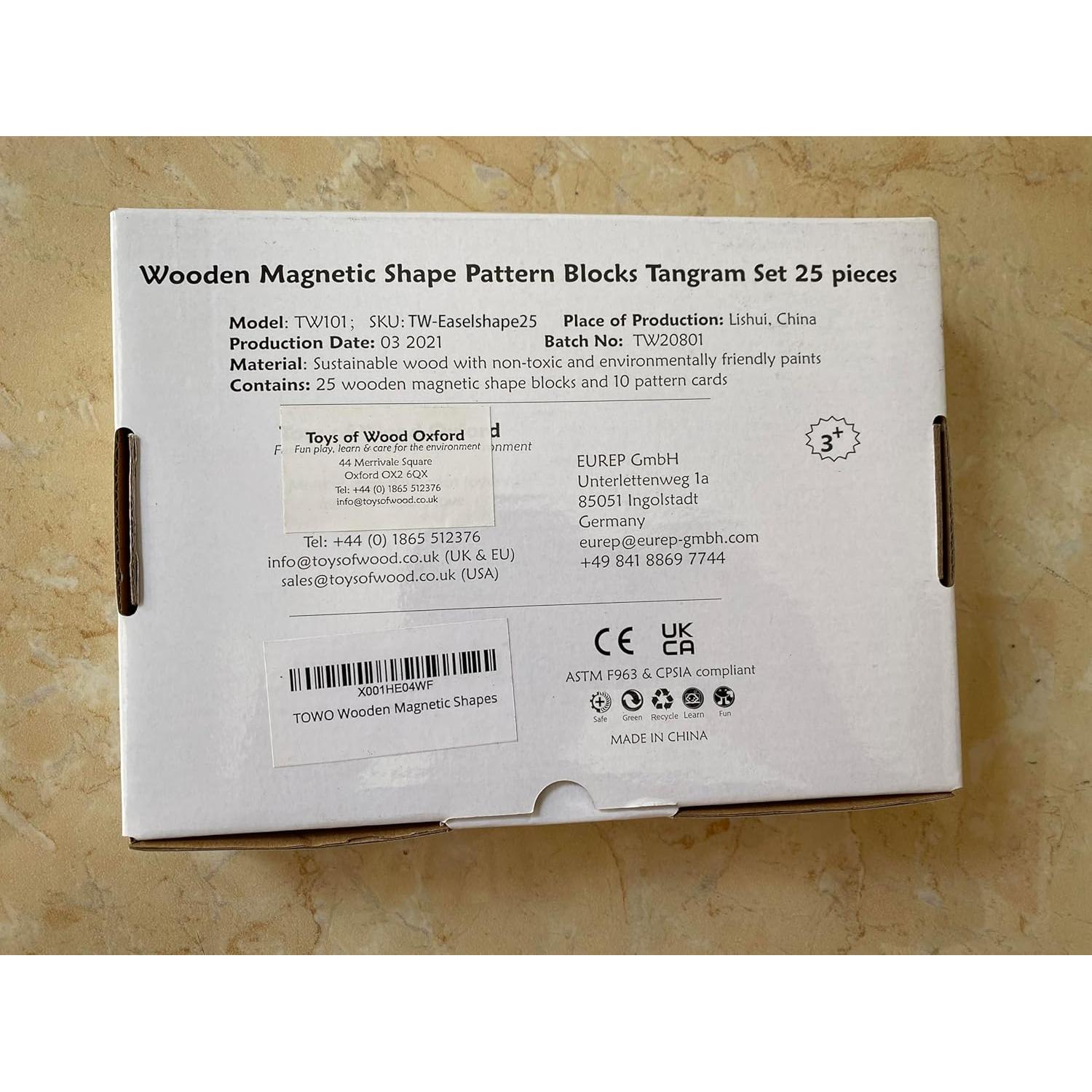 Puzzle Tangram Magnético de Madera Toys of Wood Oxford - 25 Piezas