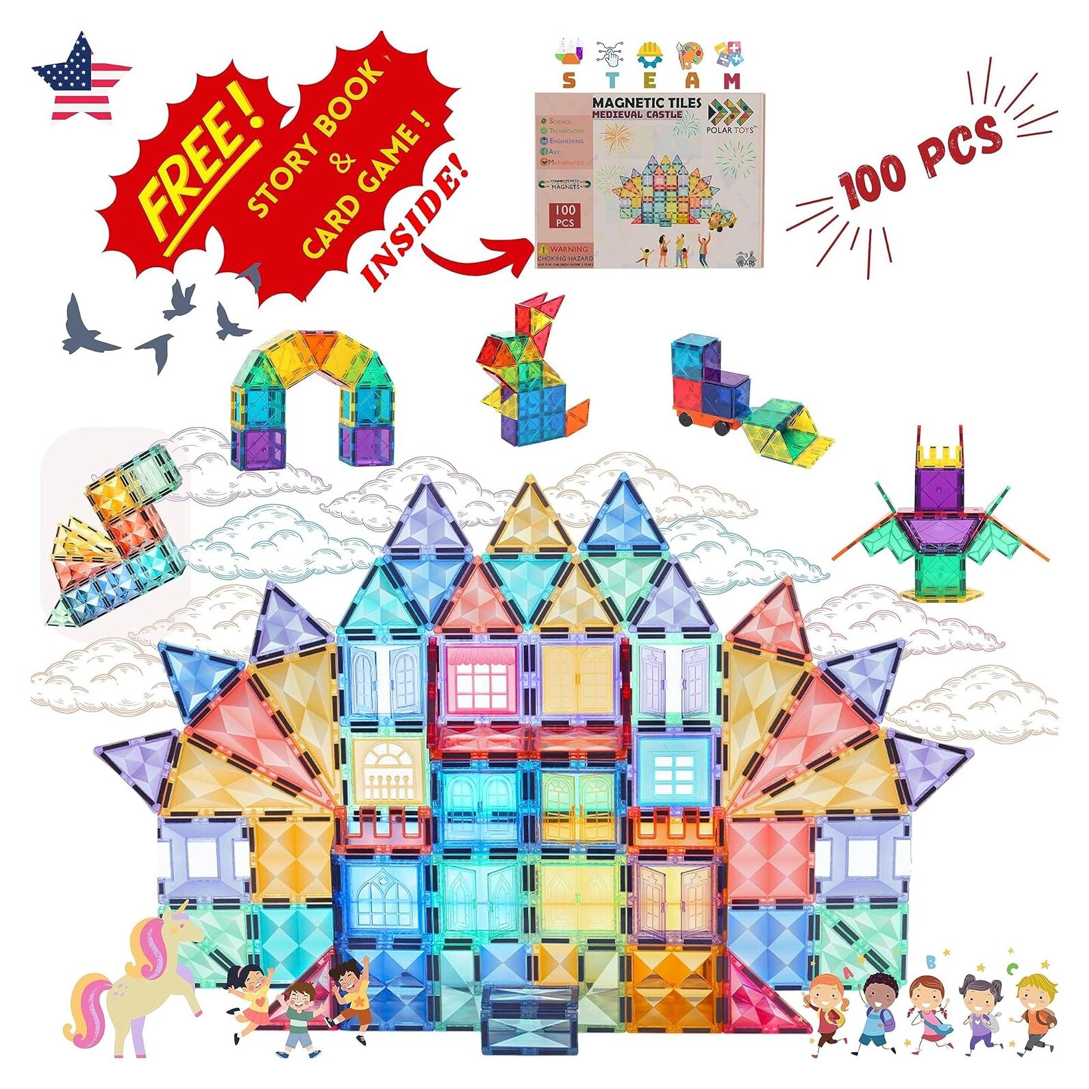 Azulejos Magnéticos Medievales Polar Toy 100 Pcs Juguete STEM