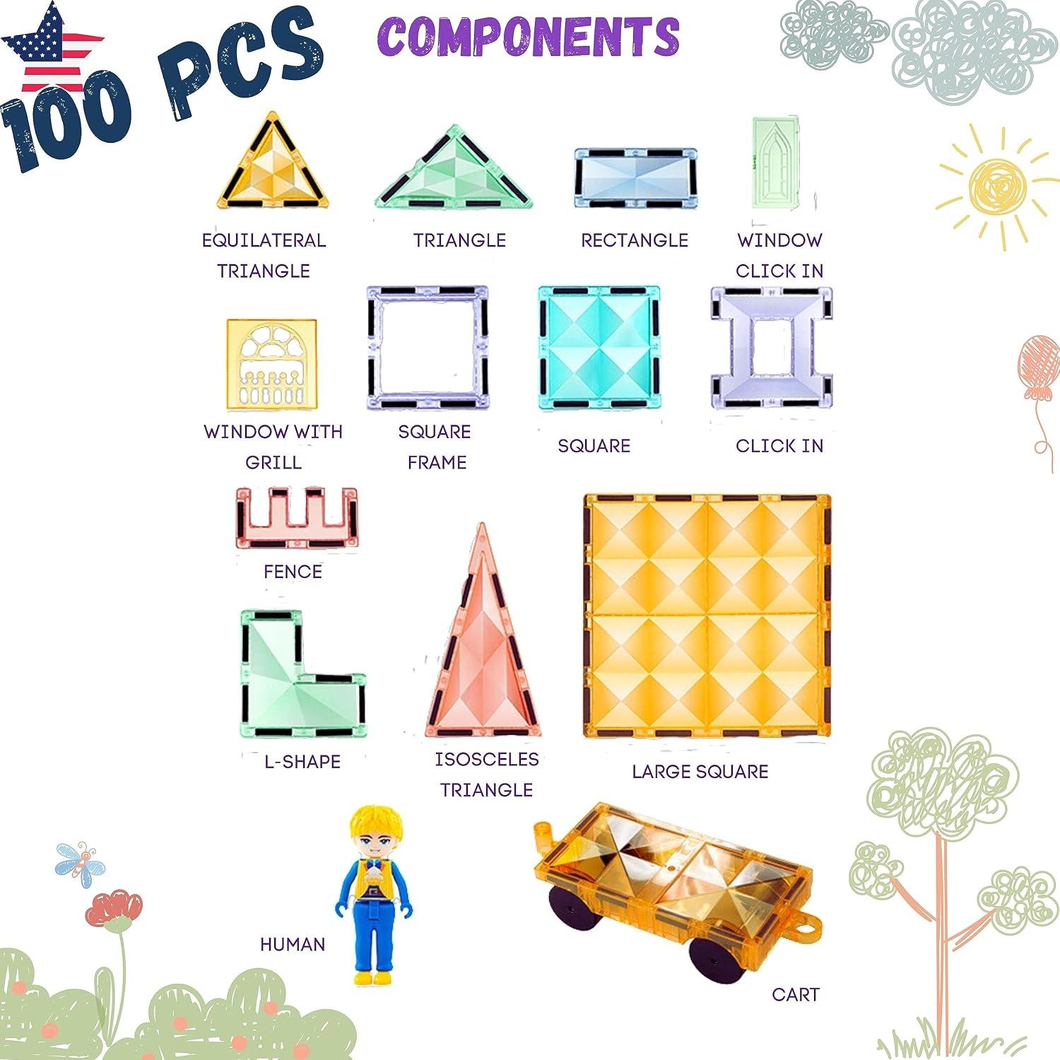 Azulejos Magnéticos Medievales Polar Toy 100 Pcs Juguete STEM
