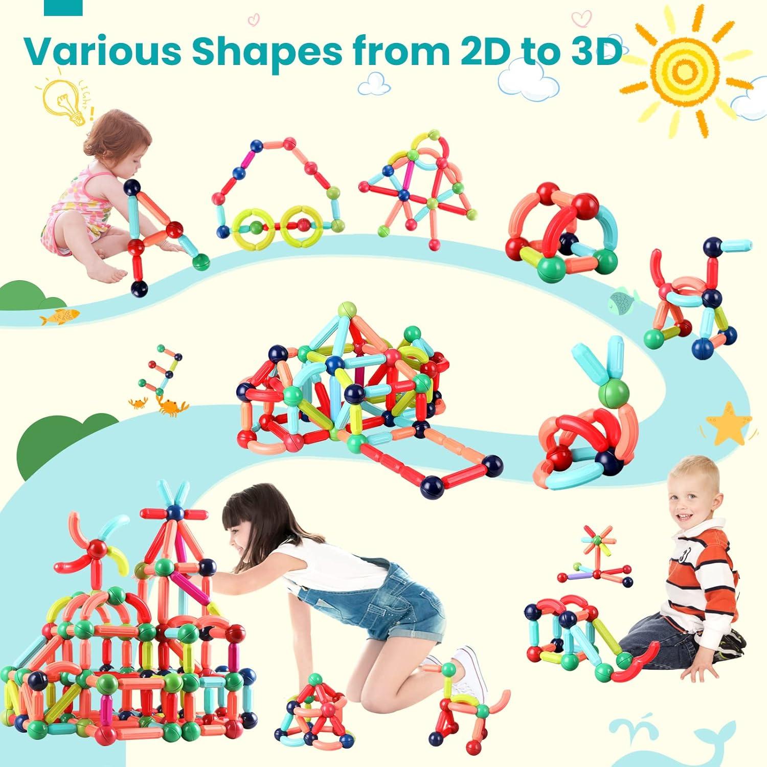 Bloques de Construcción Magnéticos BAKAM 42PCS para Niños 4-8 Años