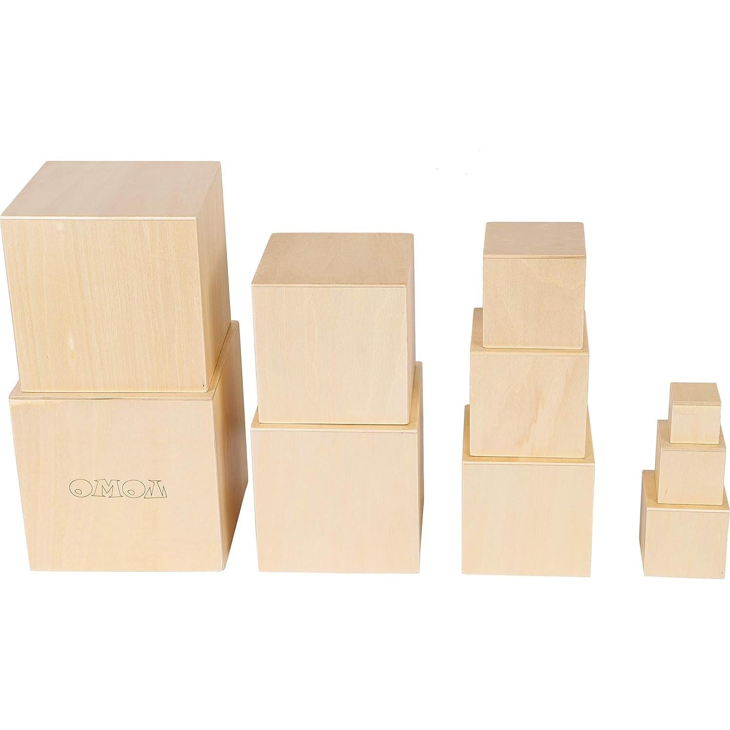 Cajas de Apilamiento de Madera TOWO - Juguetes Montessori 10 Piezas