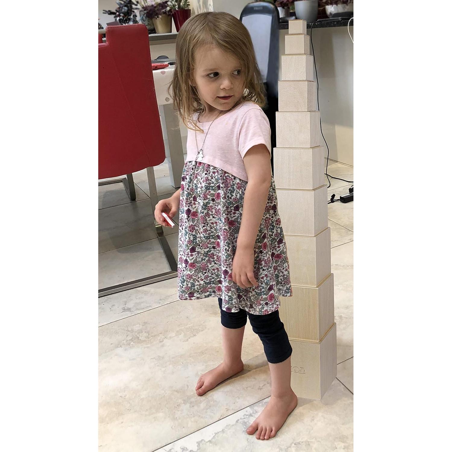 Cajas de Apilamiento de Madera TOWO - Juguetes Montessori 10 Piezas