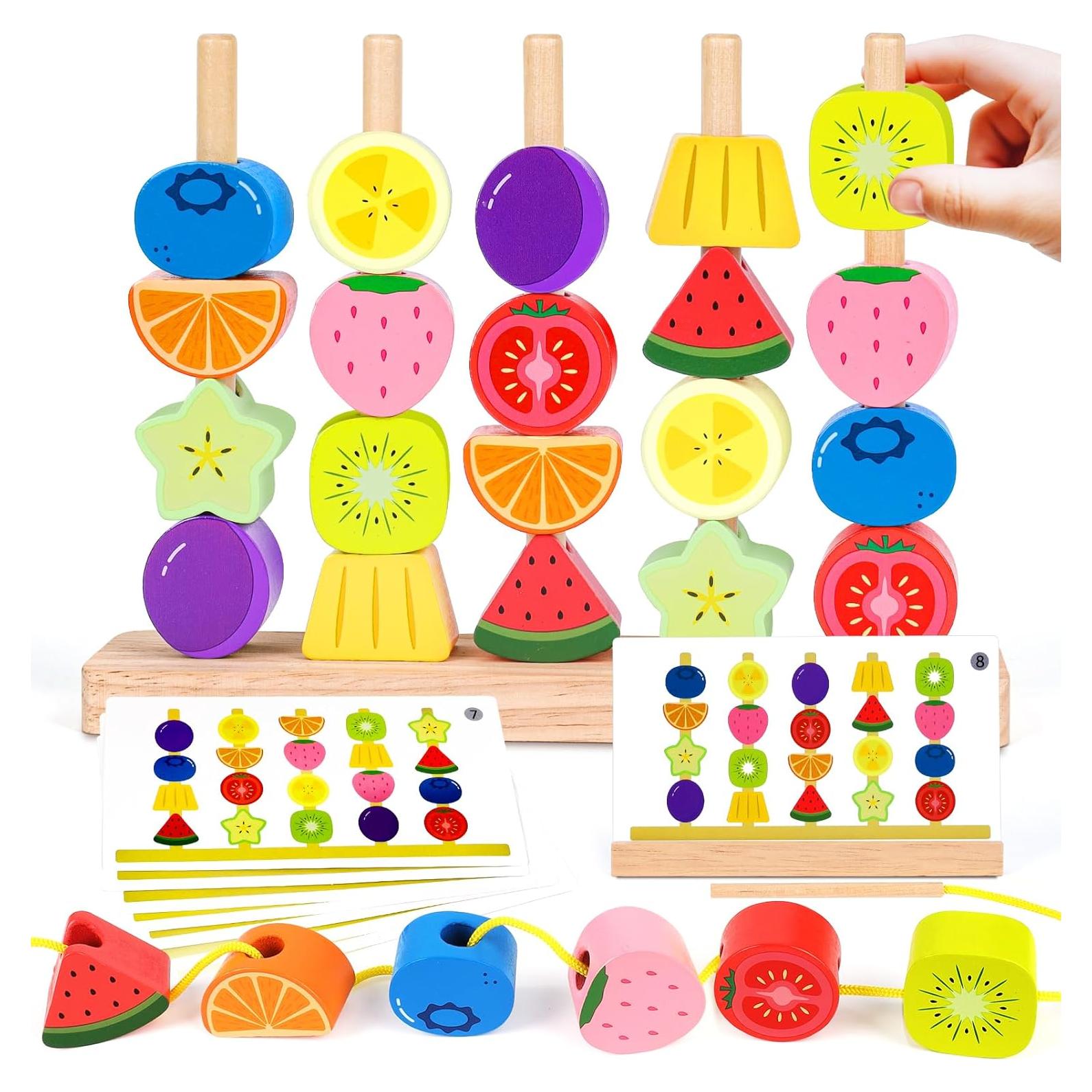 Juguete de Apilamiento de Perlas de Madera KLAPTOR 24x17 cm