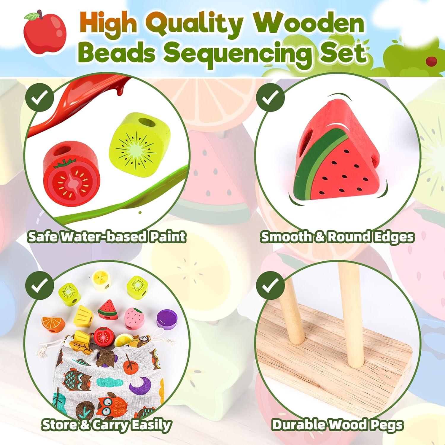 Juguete de Apilamiento de Perlas de Madera KLAPTOR 24x17 cm