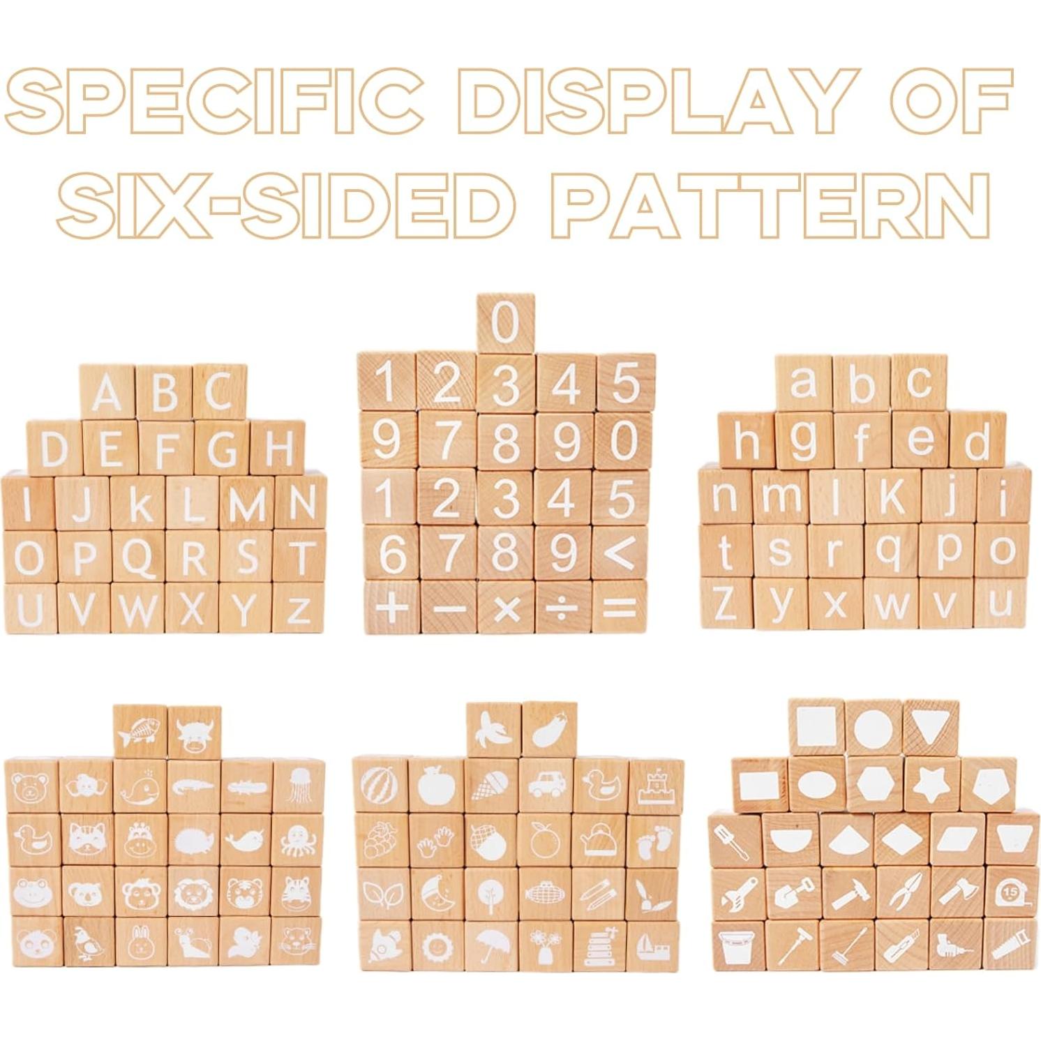 Bloques de Alfabeto de Madera Peohud 26 Piezas Educativos