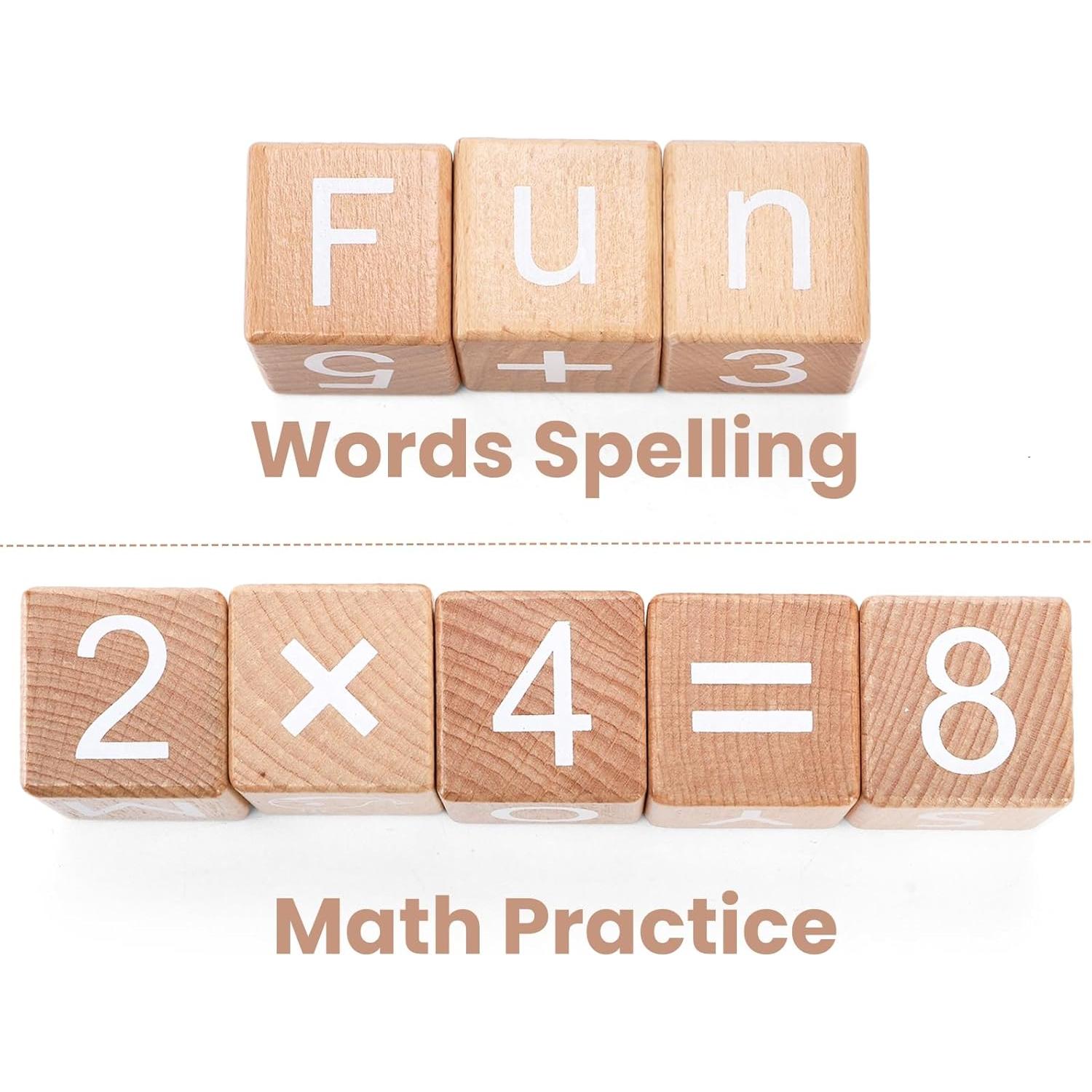 Bloques de Alfabeto de Madera Peohud 26 Piezas Educativos