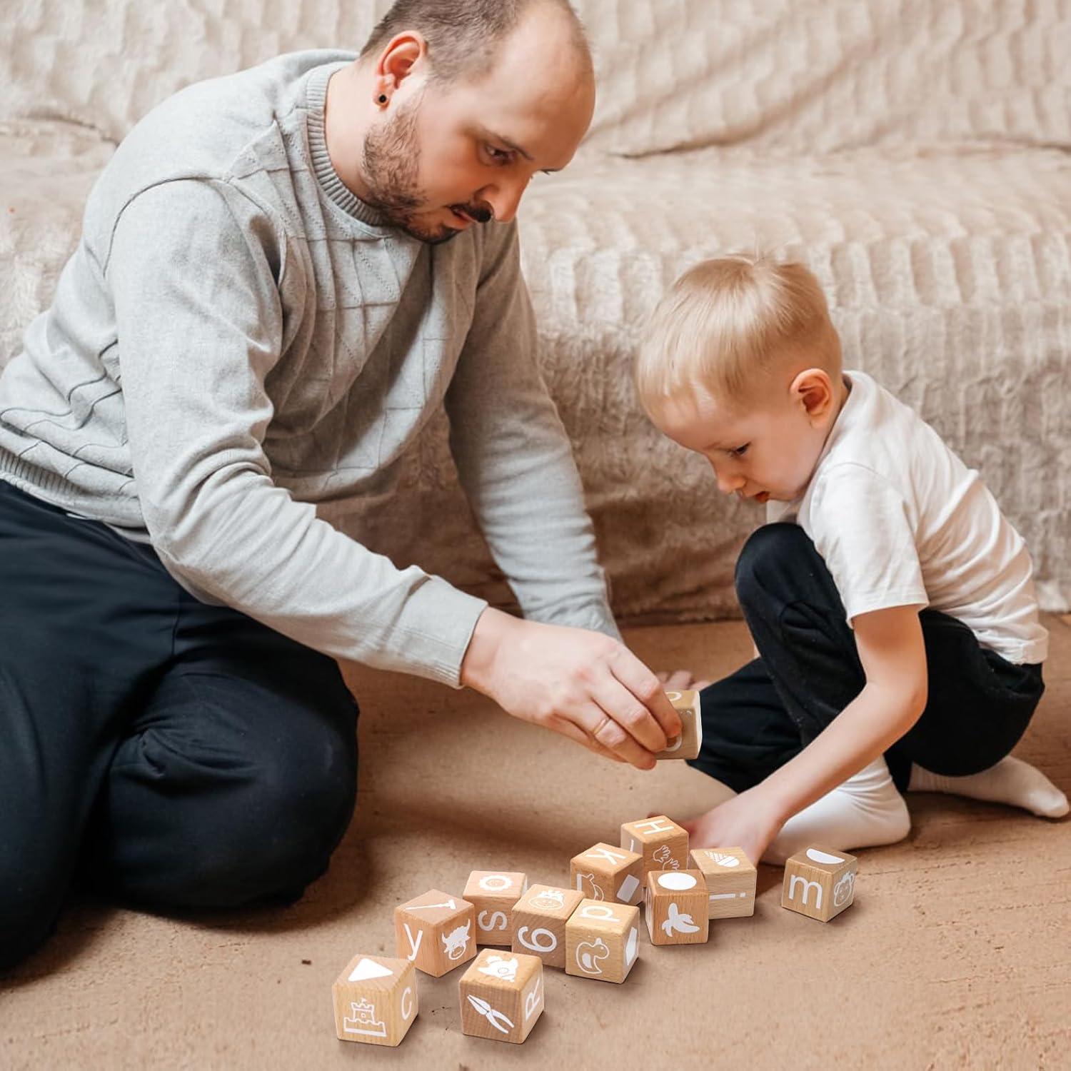 Bloques de Alfabeto de Madera Peohud 26 Piezas Educativos