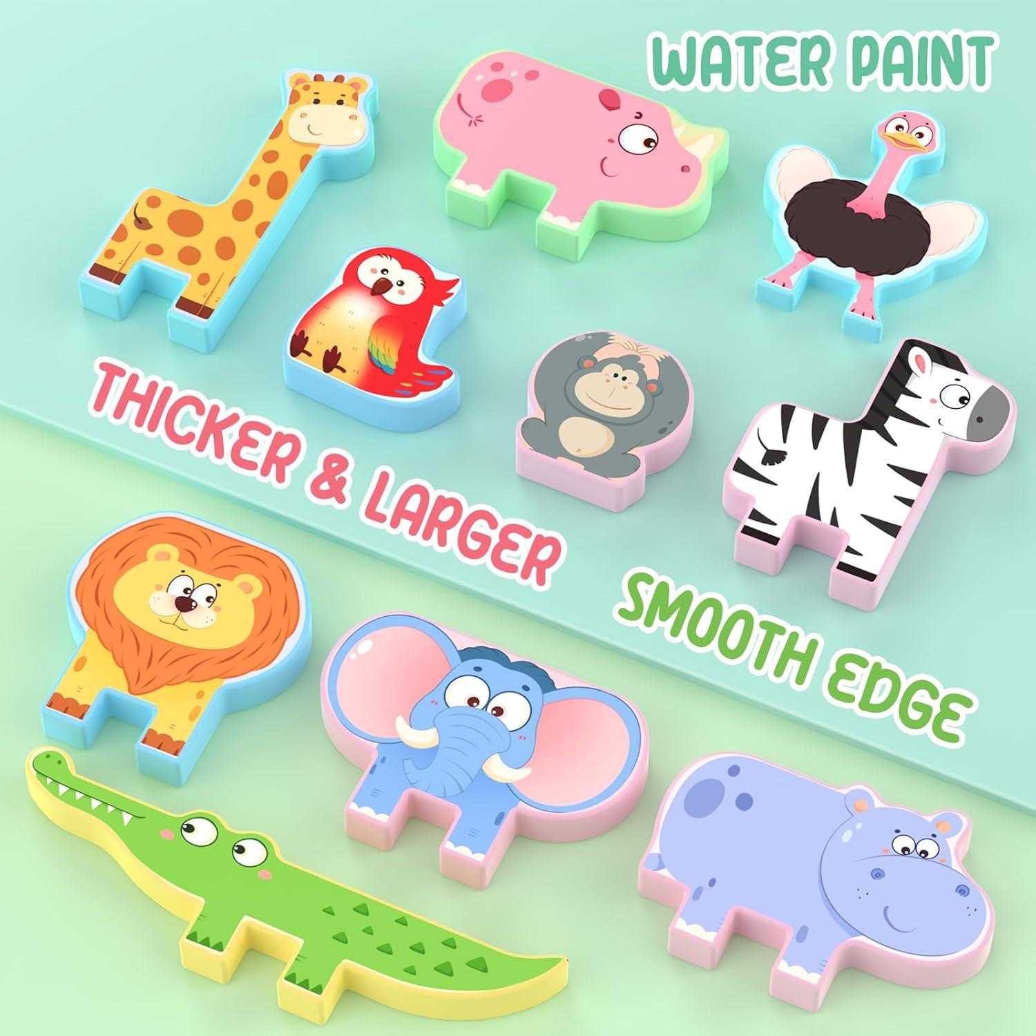 Bloques de Apilar de Animales Zeoddler - 10 Piezas de Madera