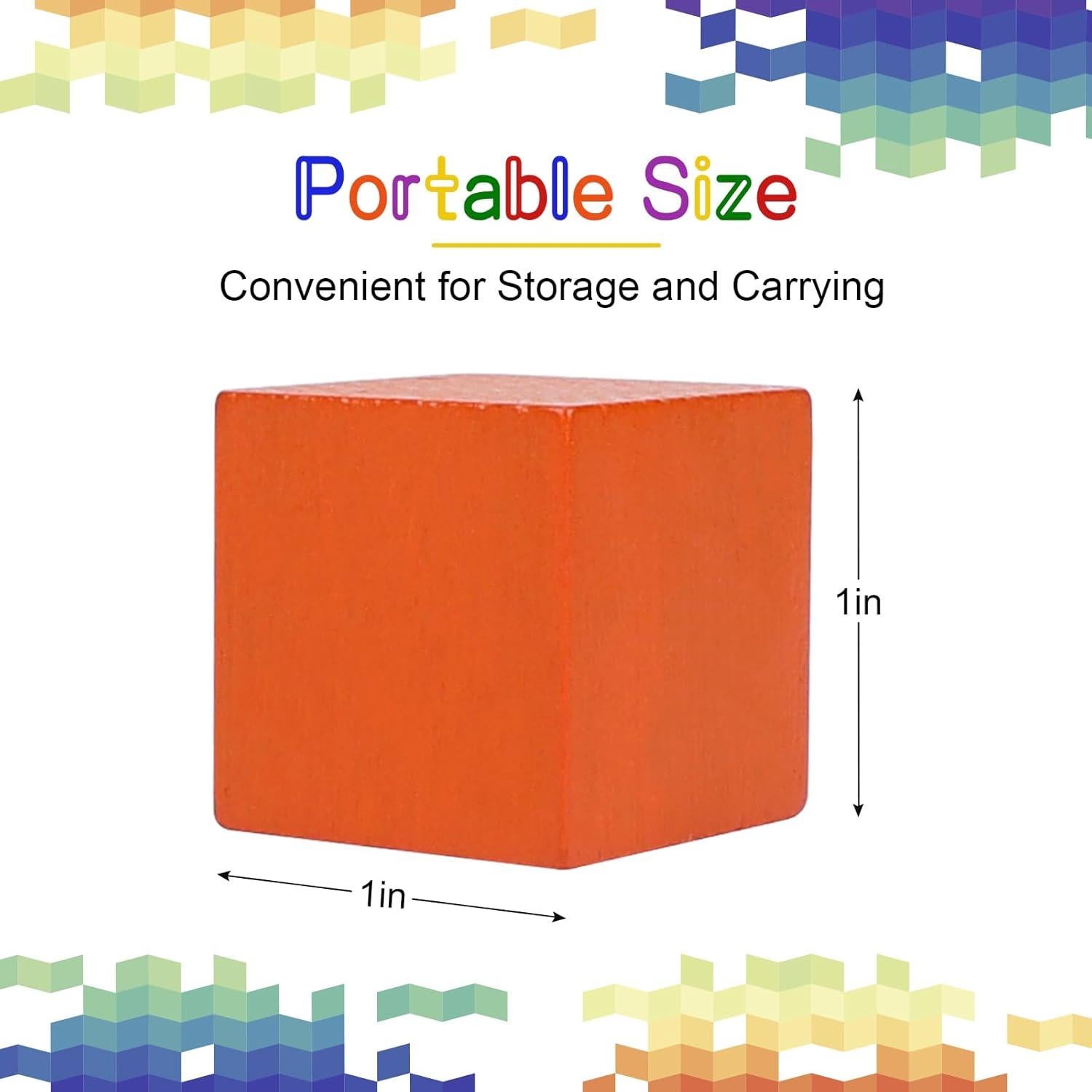 Bloques de Madera Offelec 108 Piezas 2.54cm 6 Colores para Niños