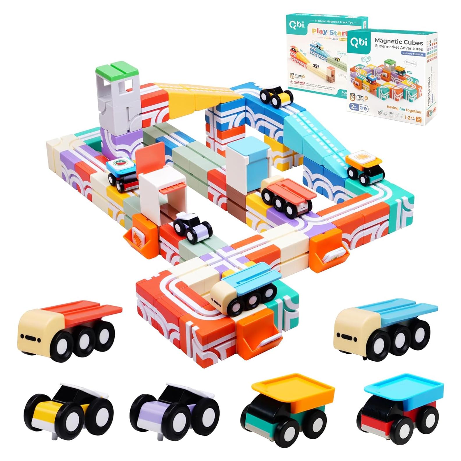 Conjunto de Juguetes QBI STEM 68 Piezas - Magnéticos Educativos