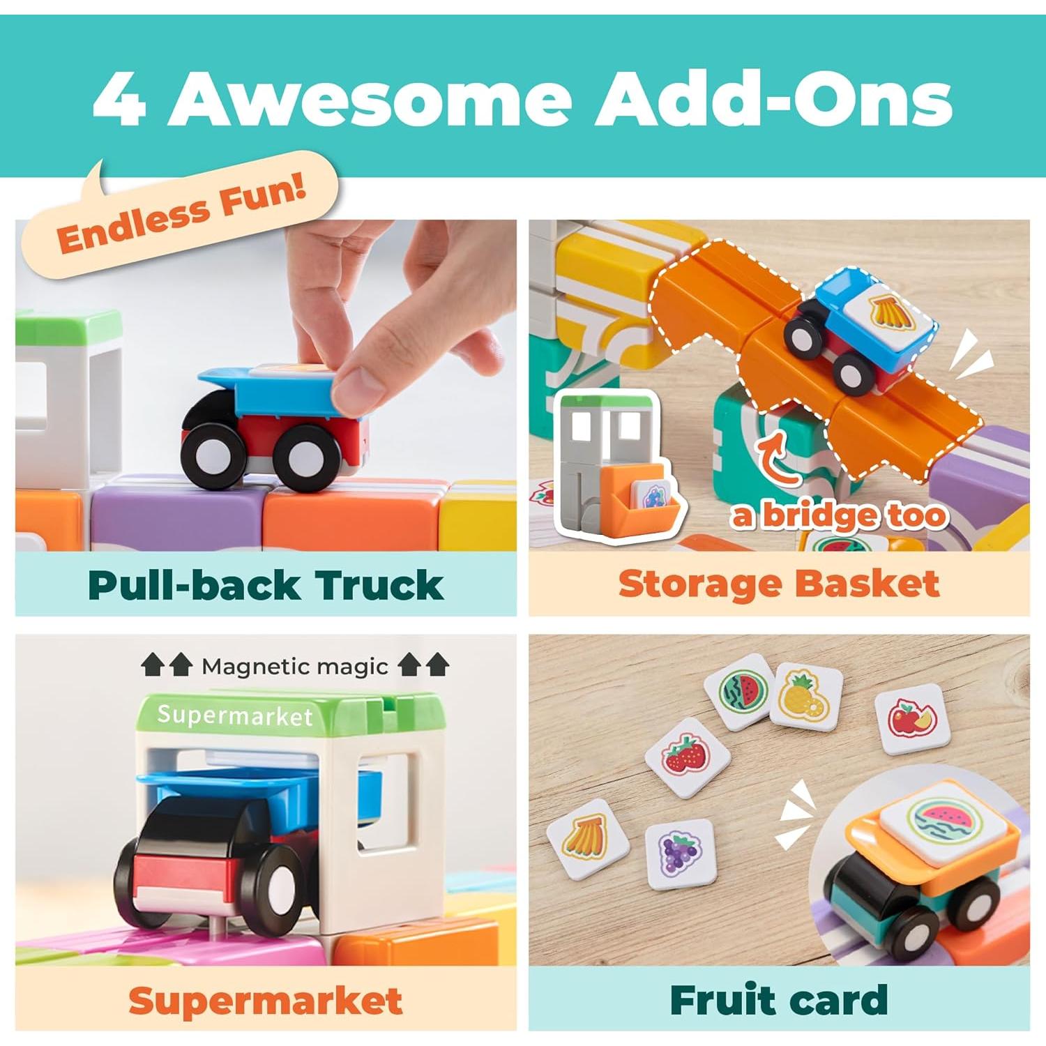 Conjunto de Juguetes QBI STEM 68 Piezas - Magnéticos Educativos