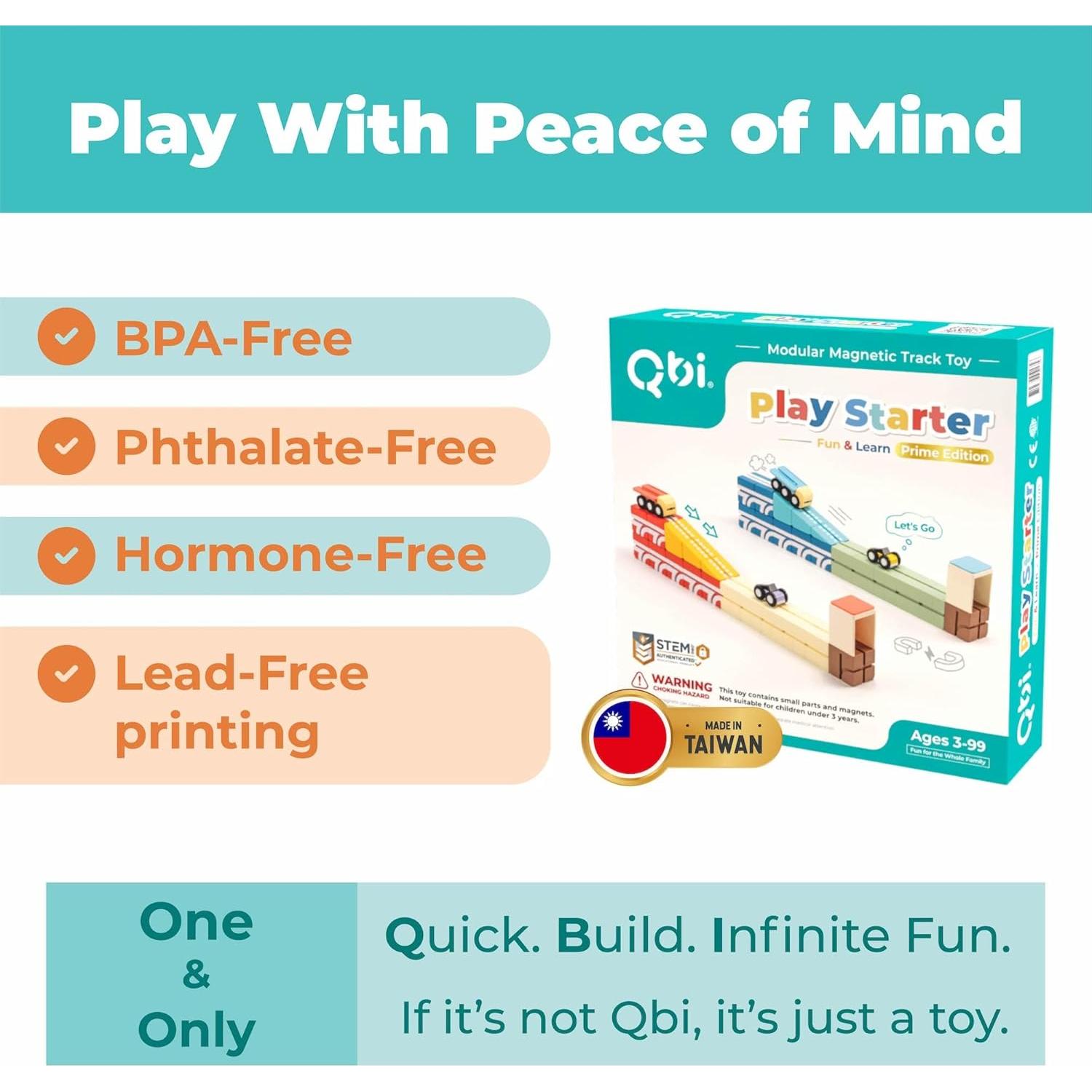 Conjunto de Juguetes QBI STEM 68 Piezas - Magnéticos Educativos