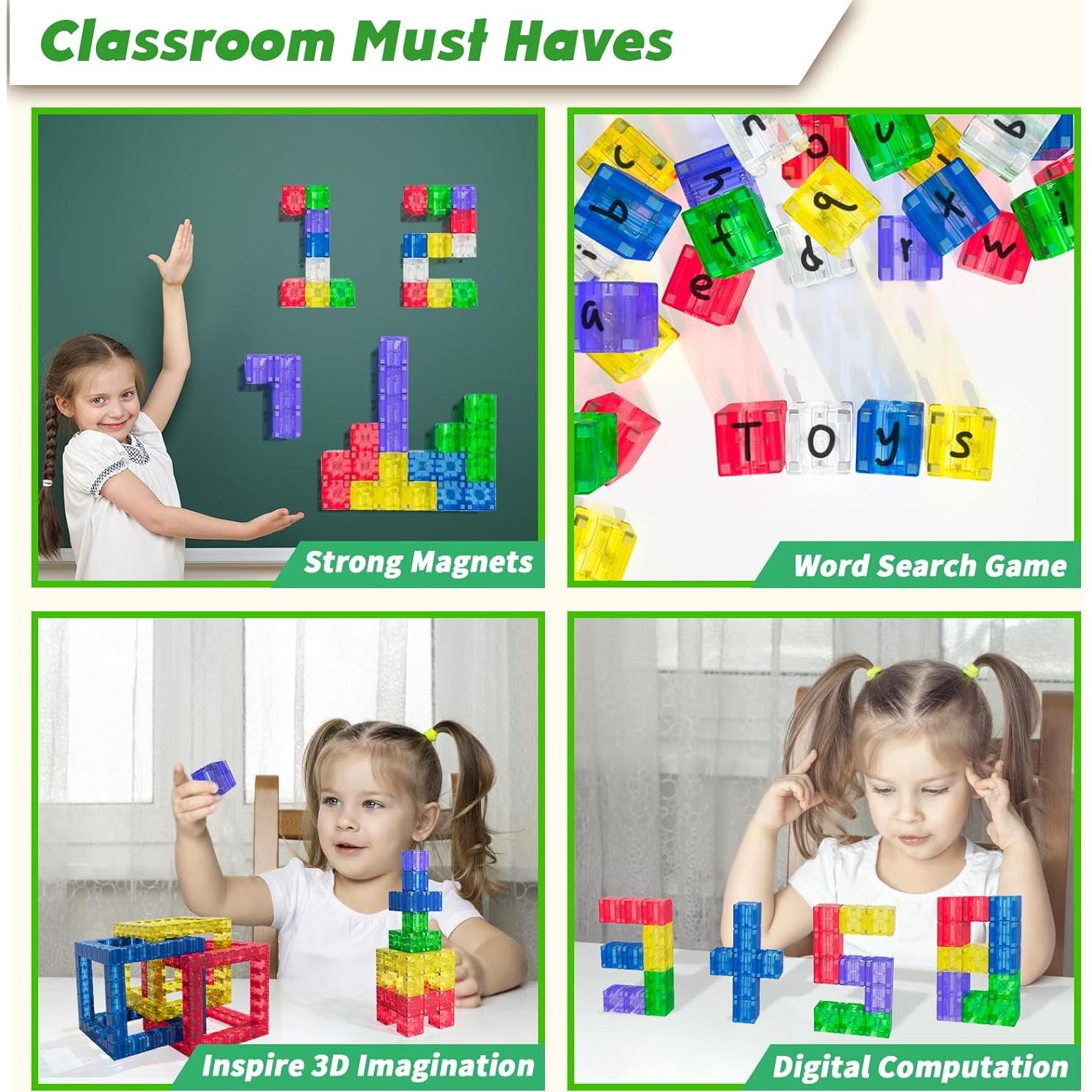 Set de 74 Bloques de Construcción Magnéticos para Niños 3-6 Años