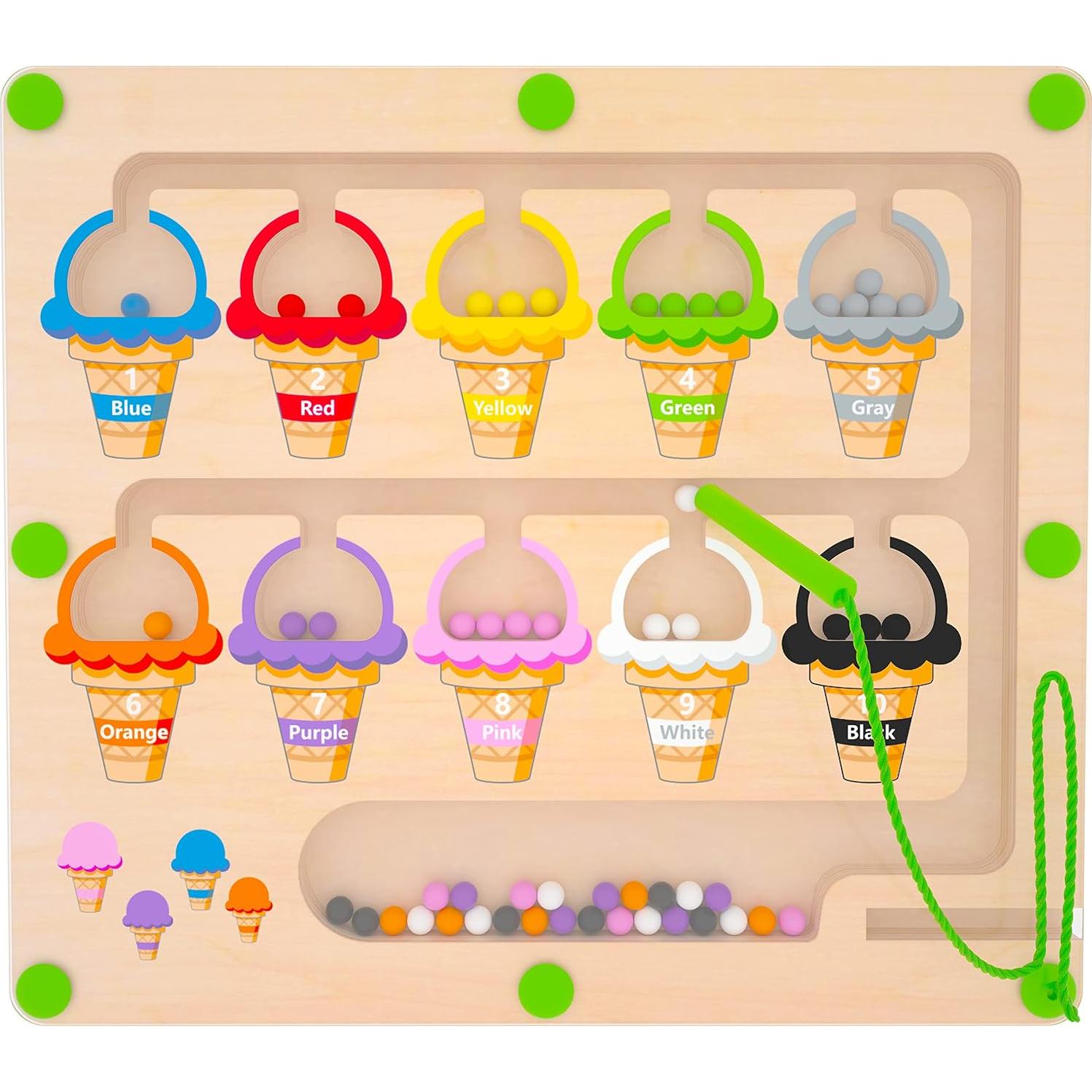 Laberinto Magnético de Colores y Números MTYOKILN - Juego Montessori