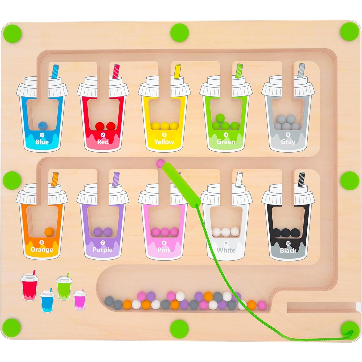 Laberinto Magnético de Colores y Números MTYOKILN - Juego Montessori