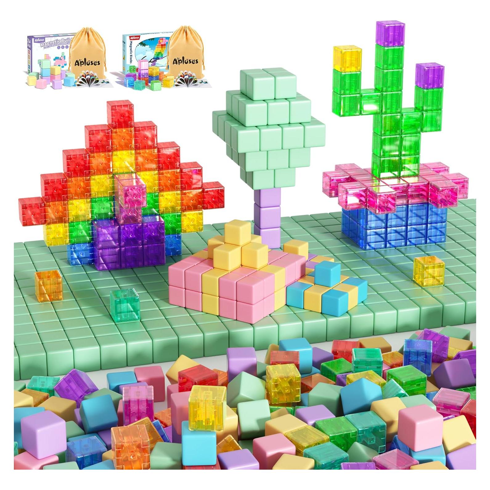 77 Piezas Bloques de Construcción Magnéticos Montessori para Niños