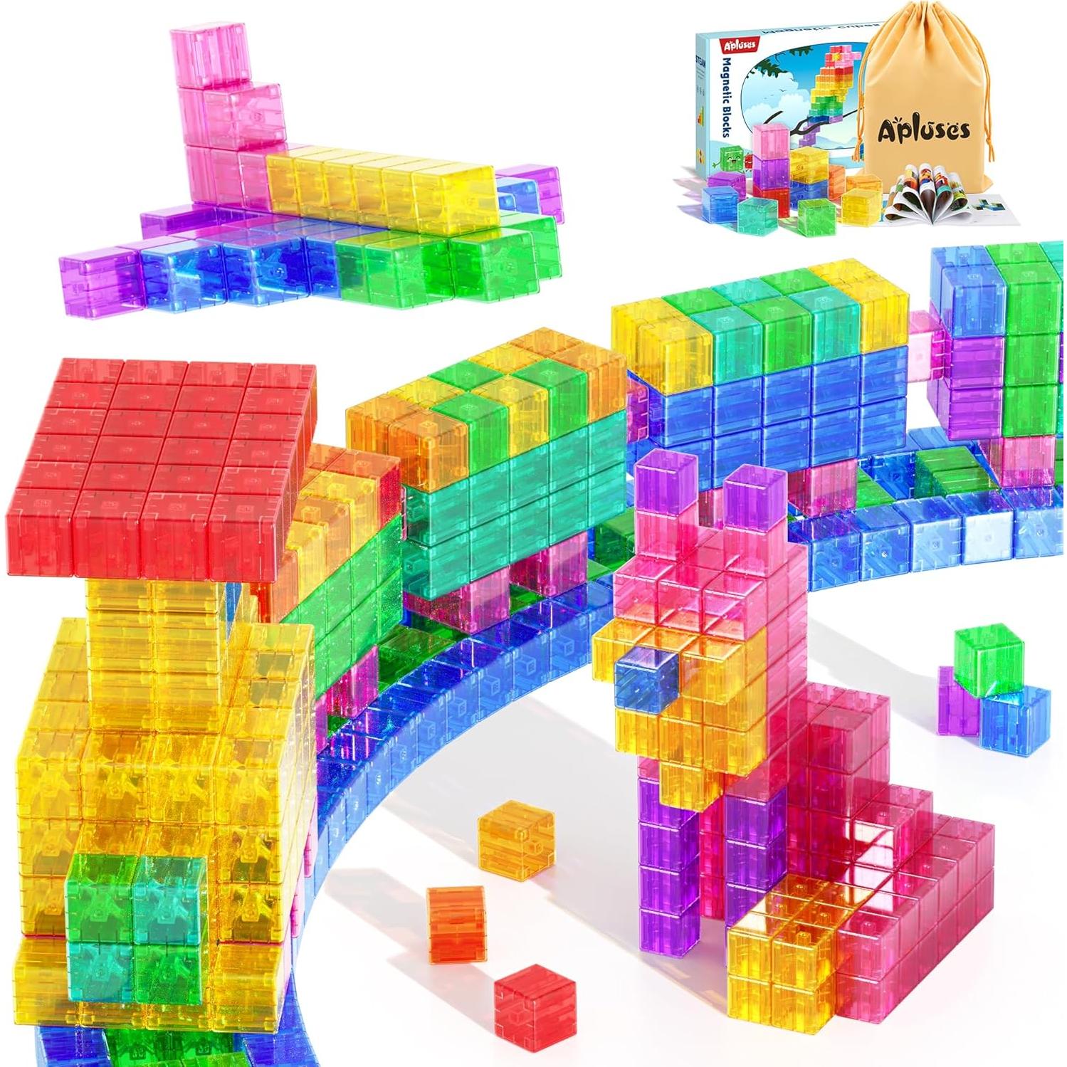 77 Piezas Bloques de Construcción Magnéticos Montessori para Niños