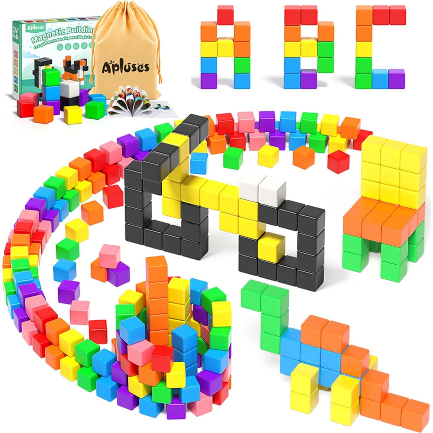 Bloques Magnéticos 128PCS Montessori STEM para Niños 3+ Años