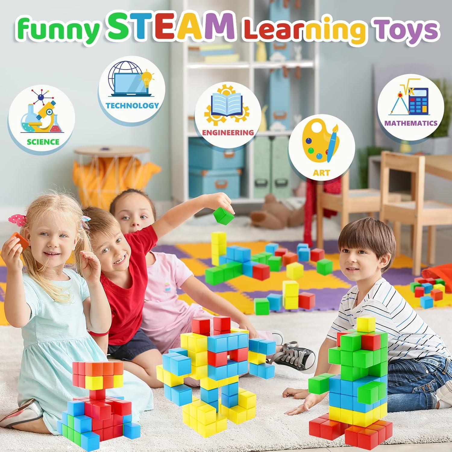 Bloques Magnéticos Montessori 28 Piezas 3 cm para Niños 3+