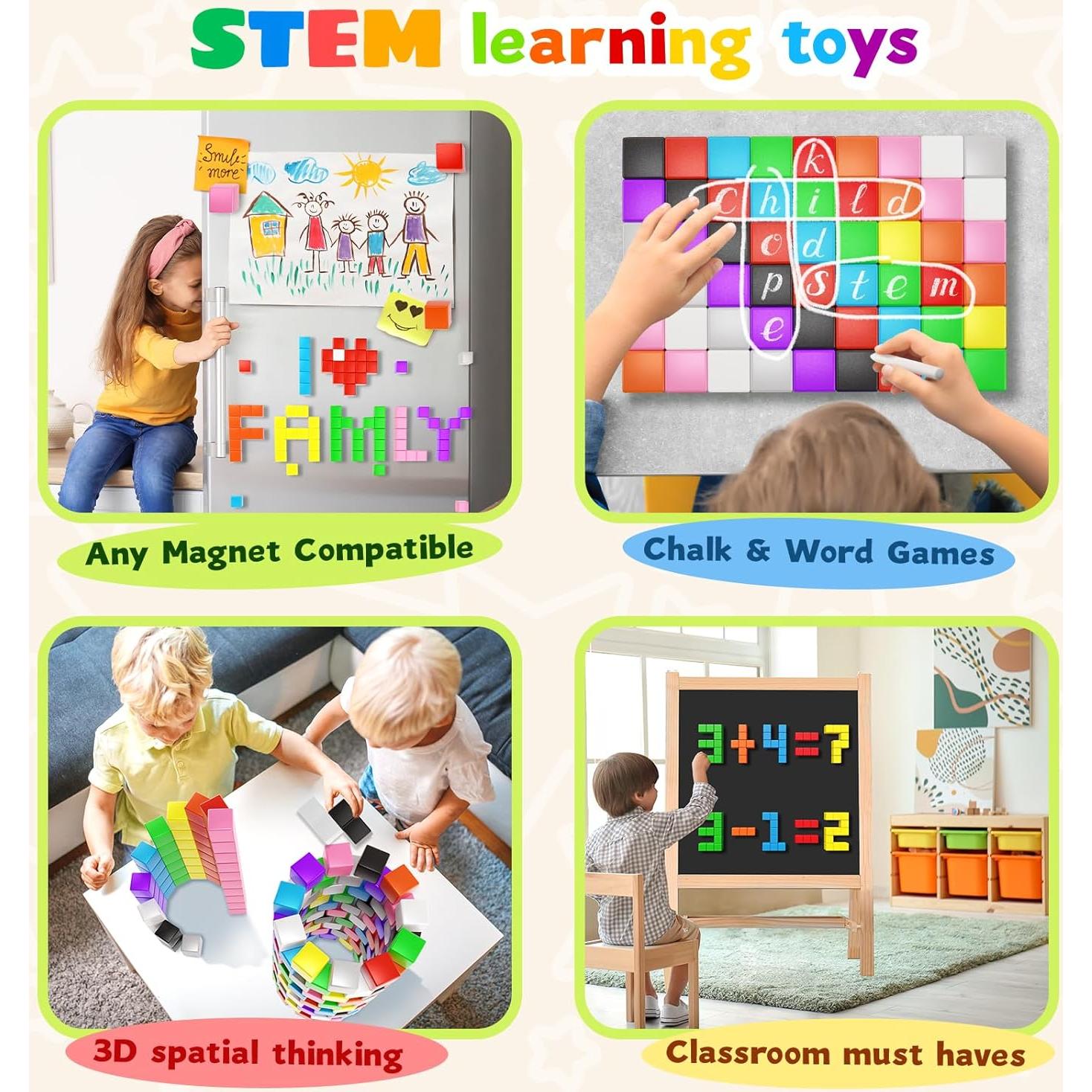 Bloques Magnéticos Montessori 28 Piezas 3 cm para Niños 3+