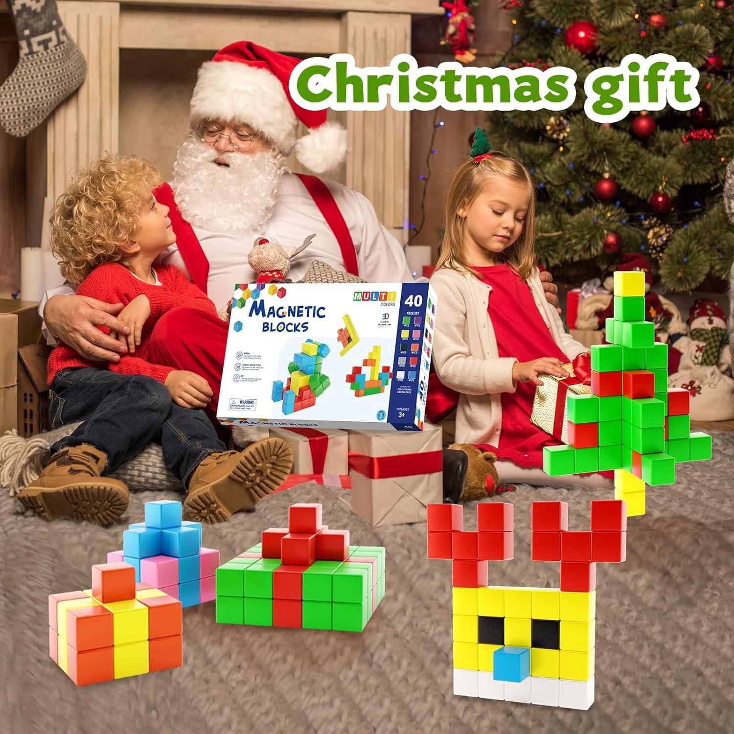 Bloques Magnéticos Montessori 28 Piezas 3 cm para Niños 3+